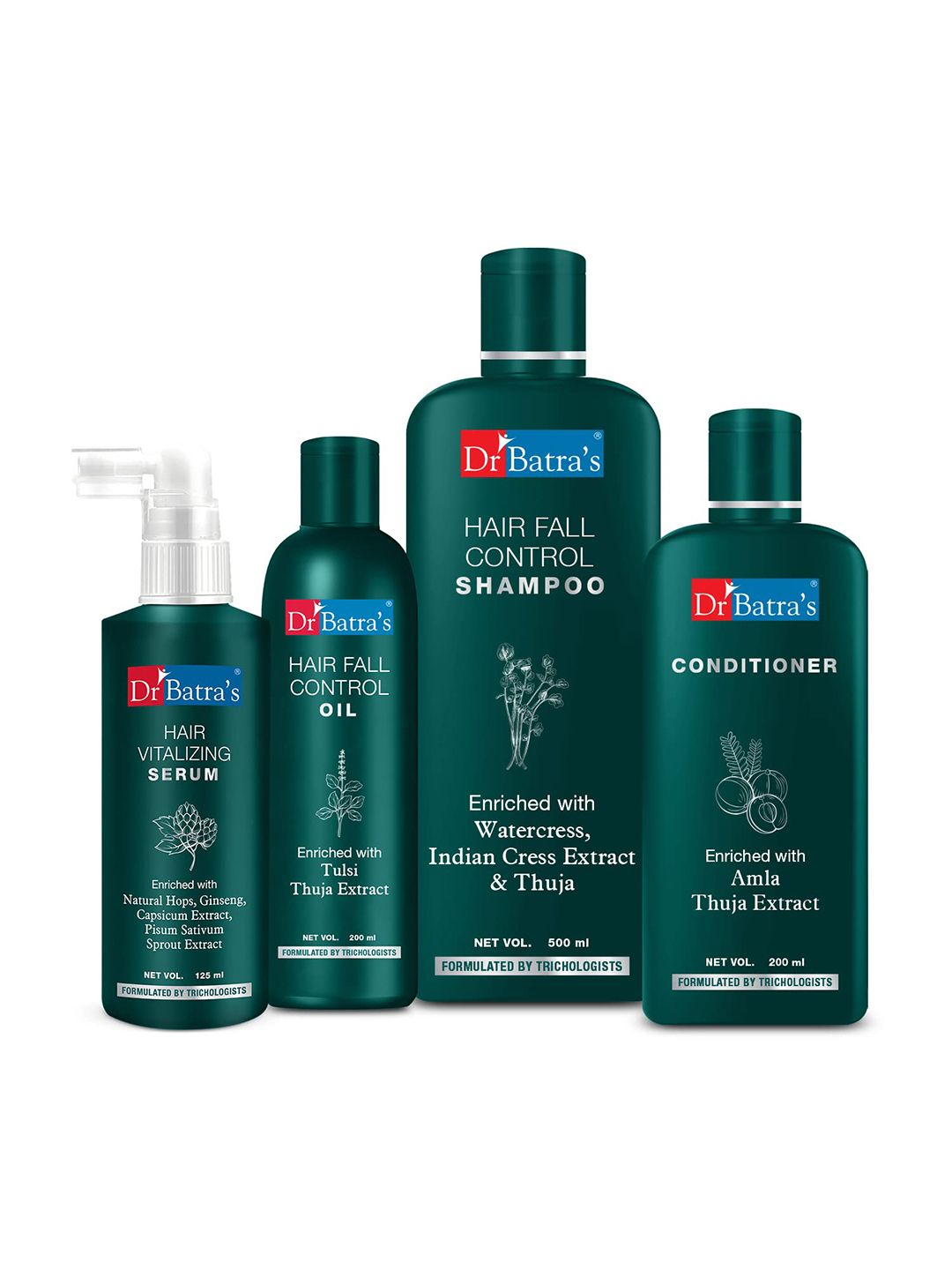 Dr. Batras Hair Vitalizing Serum 125ml+ Shampoo 500ml+ Hair Oil 200ml+ Conditioner 200ml