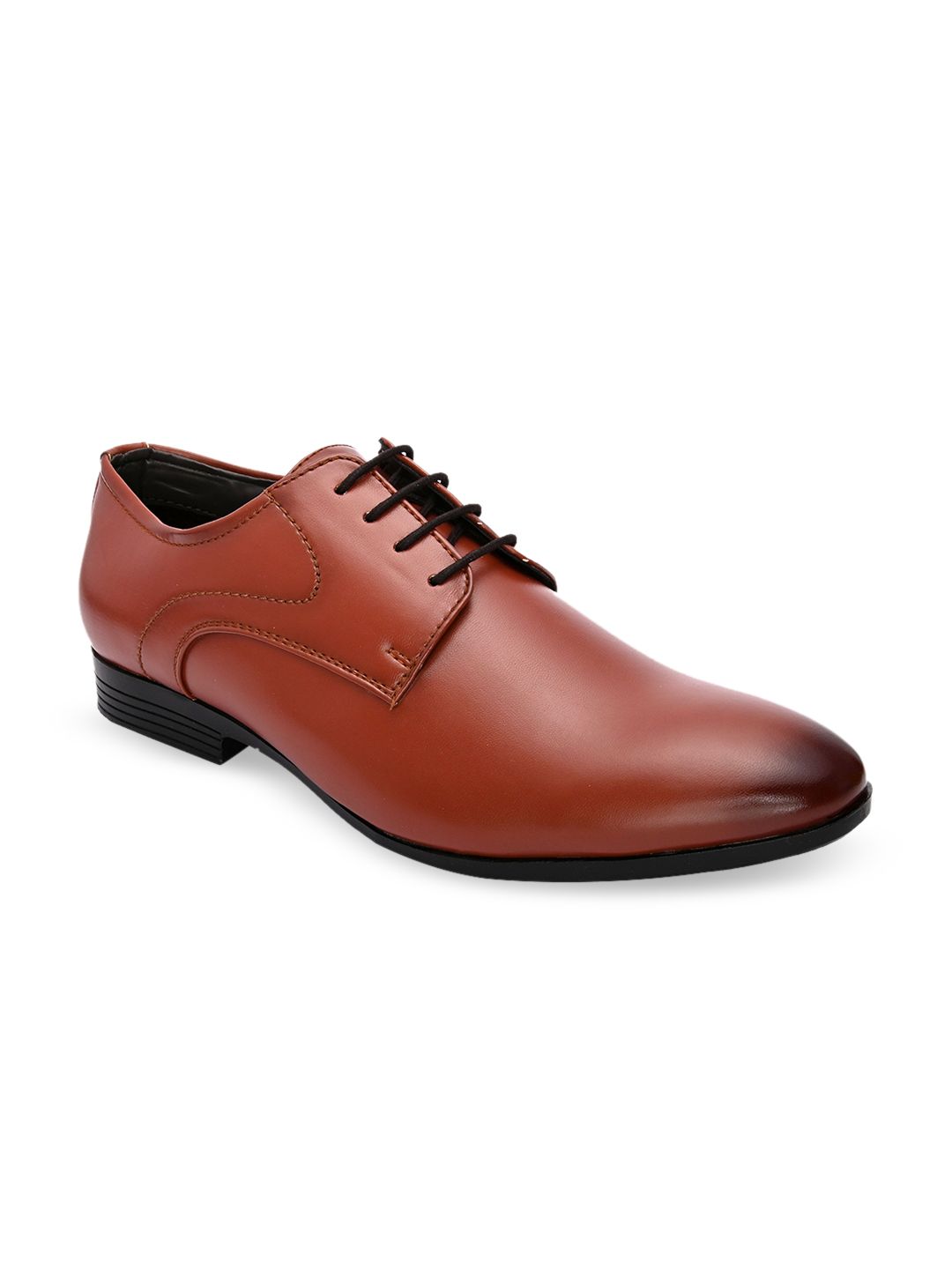 INVICTUS Men Tan Brown Solid Formal Derbys