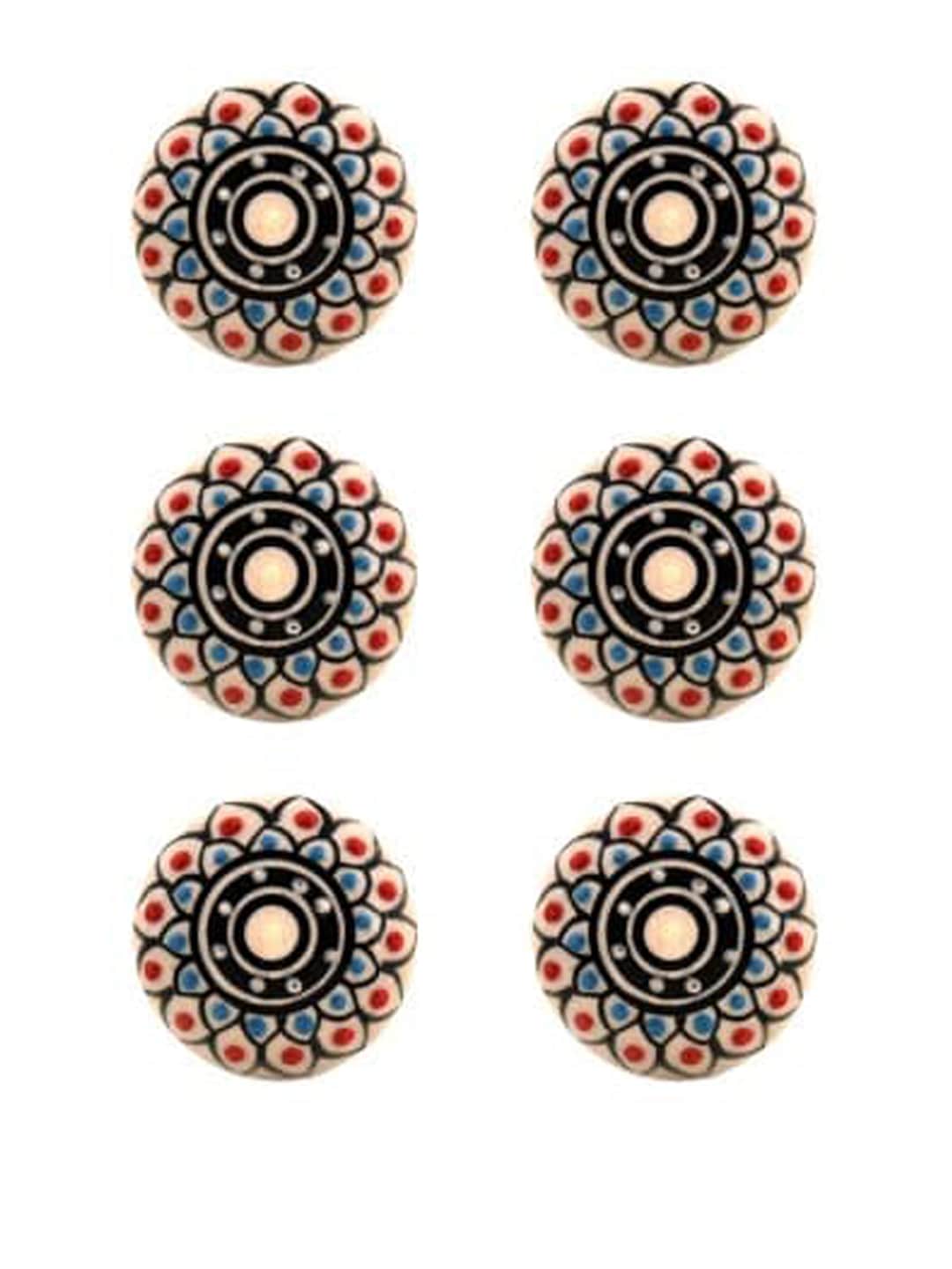 The Decor Mart Set Of 6 Multicoloured Ceramic Decorative Knobs Price in India