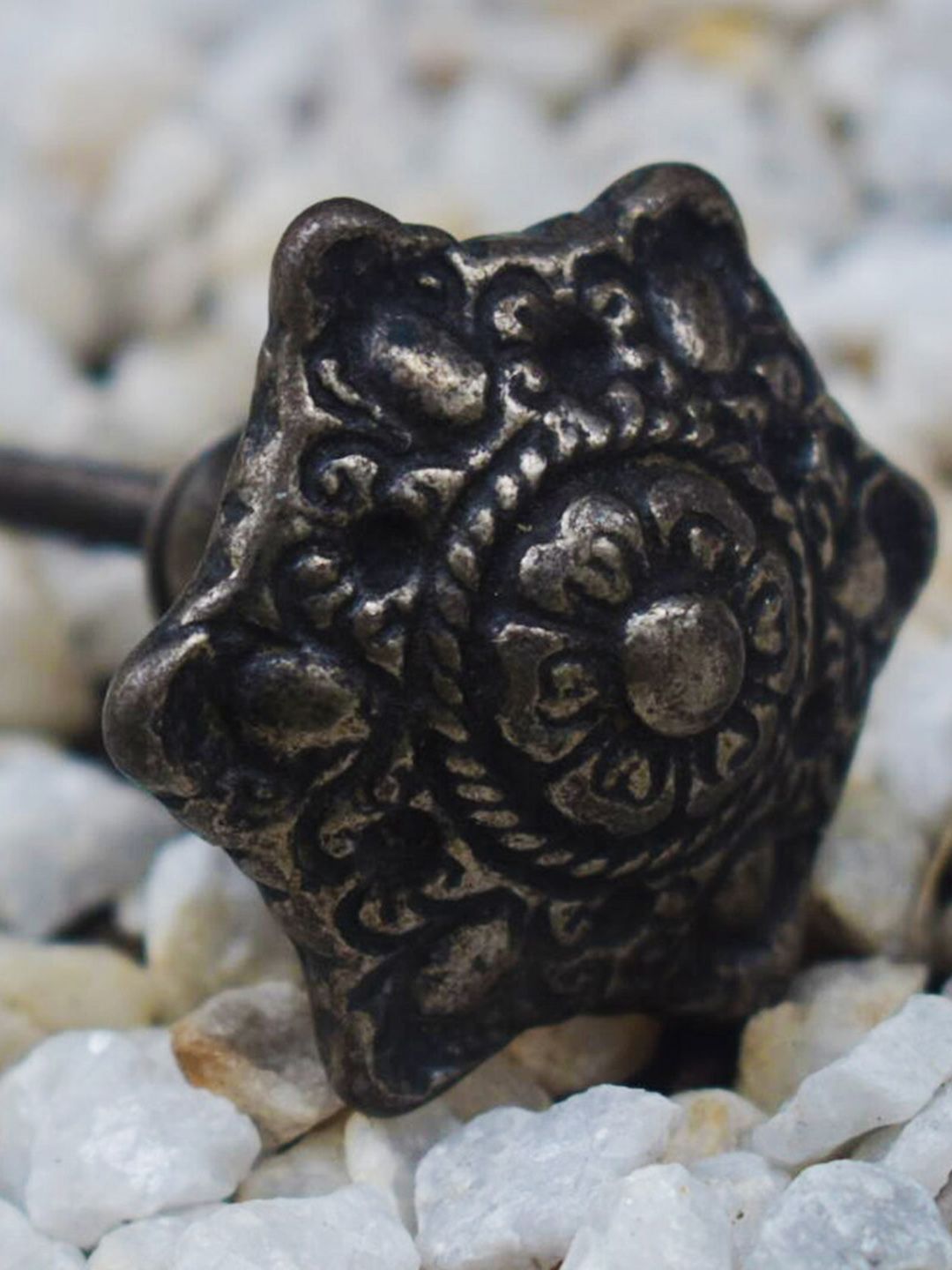 The Decor Mart Set Of 4 Black Antique Metal Decorative Knobs Price in India