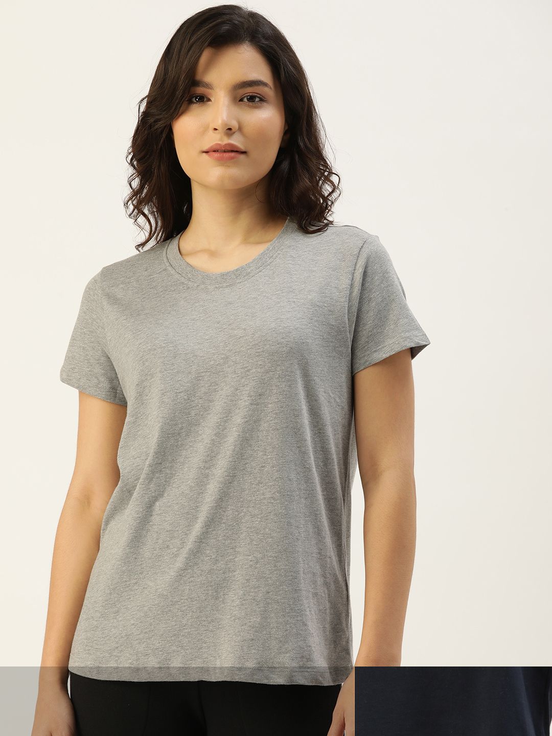 ETC Women Set of 2 Solid Lounge T-shirt Price in India