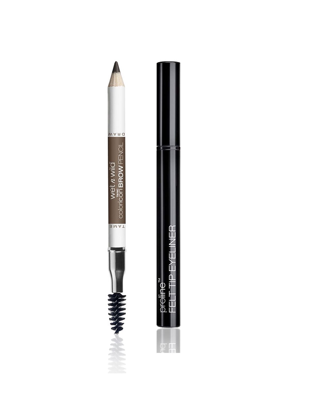 Wet n Wild Set of Eyeliner Black Noir - E8752 & Brow Pencil Brunettes Do It Better E6231 Price in India