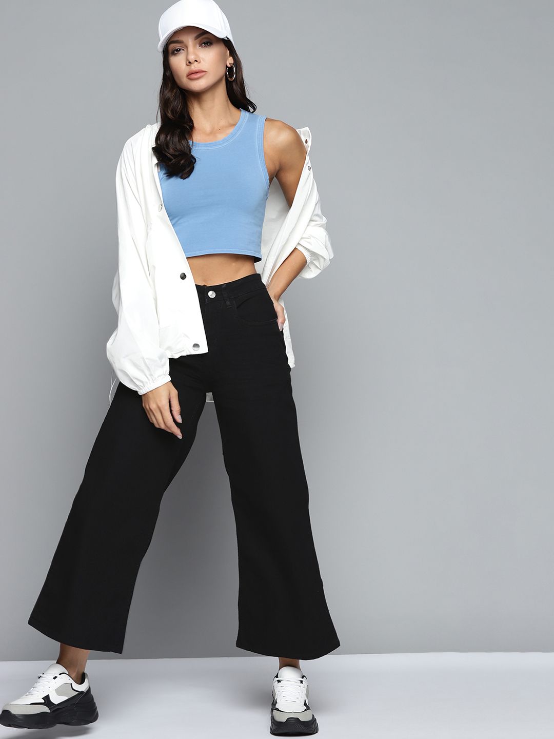 Harvard Women Black Wide Leg Jeans Price in India