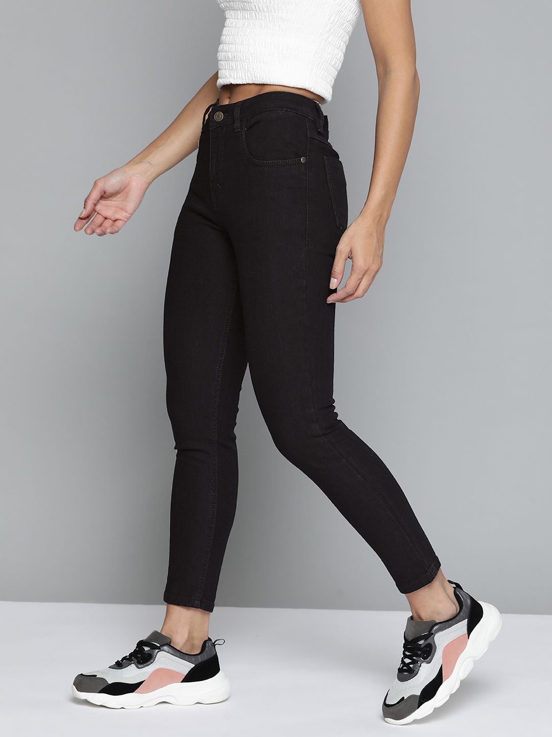 Harvard Women Black Skinny Fit Stretchable Jeans Price in India