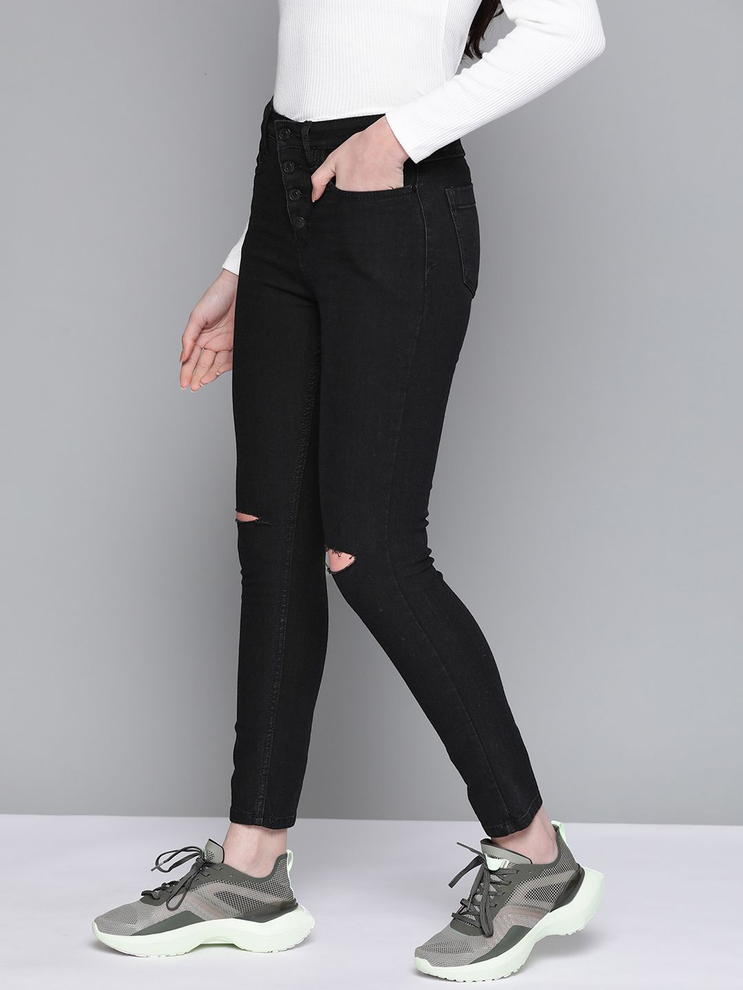 Harvard Women Black Skinny Fit Stretchable Jeans Price in India