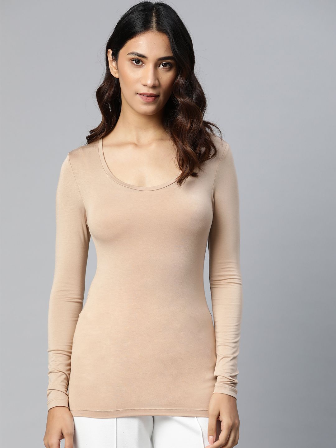 Marks & Spencer Women  Beige Solid Lounge T-Shirt Price in India