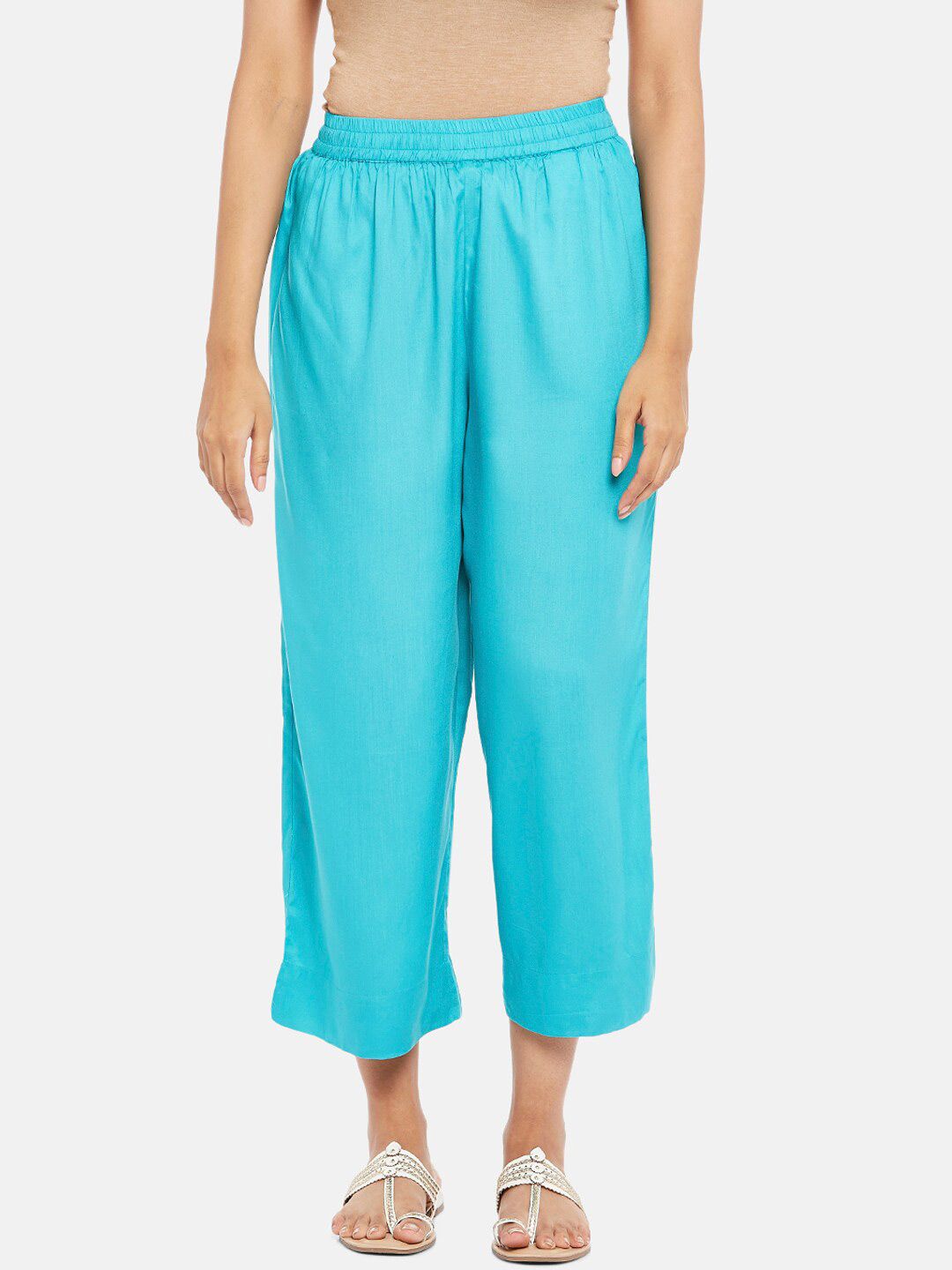 RANGMANCH BY PANTALOONS Women Turquoise Blue Solid Price in India
