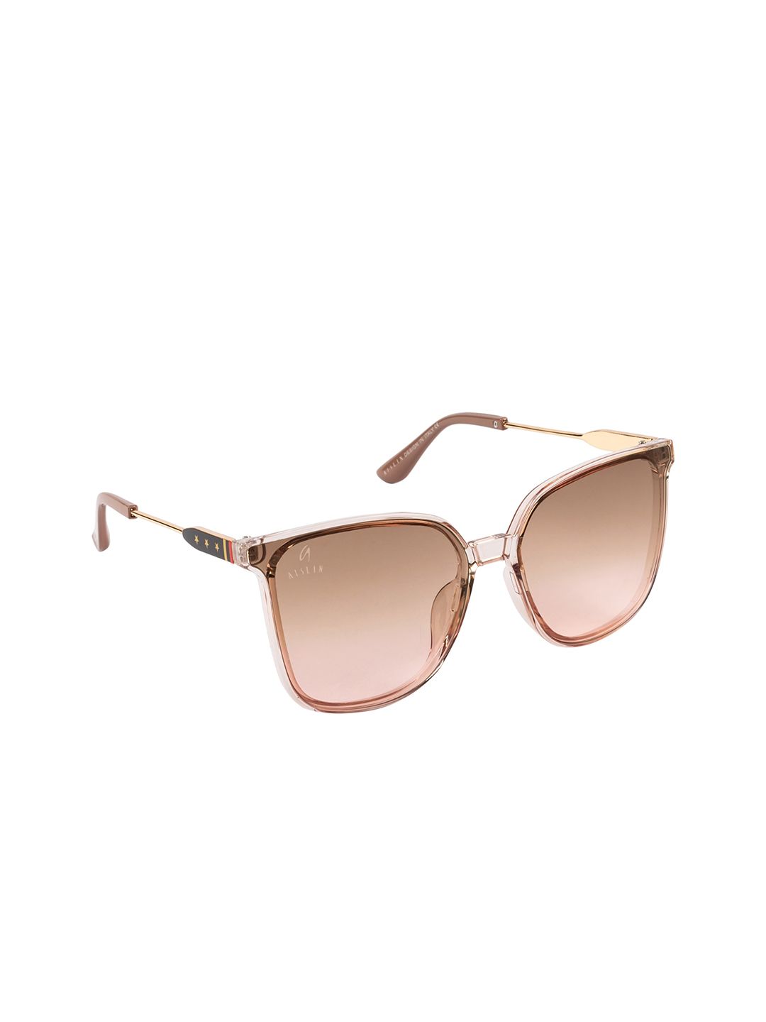 AISLIN Women Brown Lens & Brown Butterfly Sunglasses with UV Protected Lens Price in India