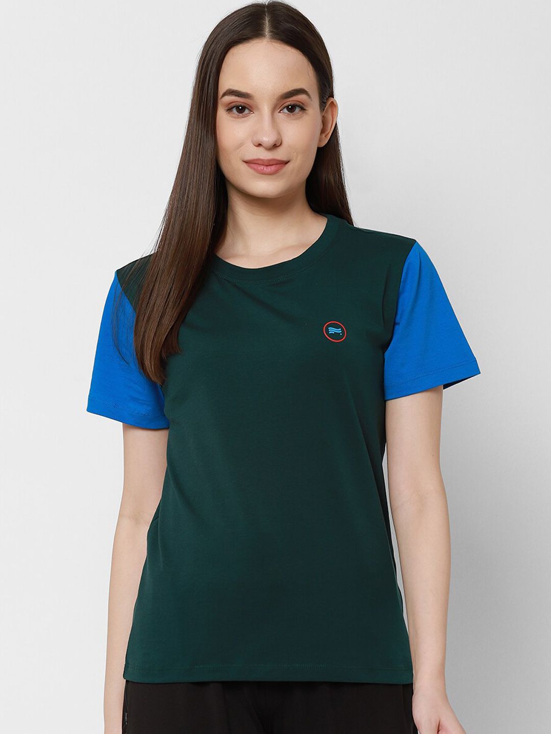 COASTLAND Women Green & Blue Lounge T-Shirt Price in India