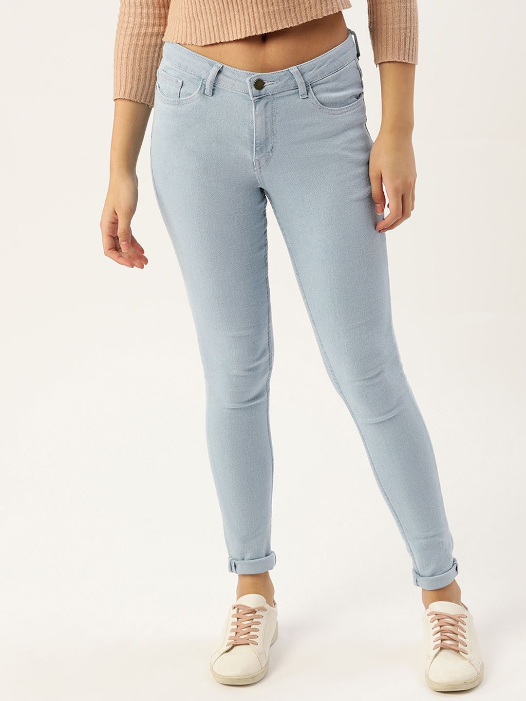 DressBerry Women Blue Skinny Fit Stretchable Jeans Price in India