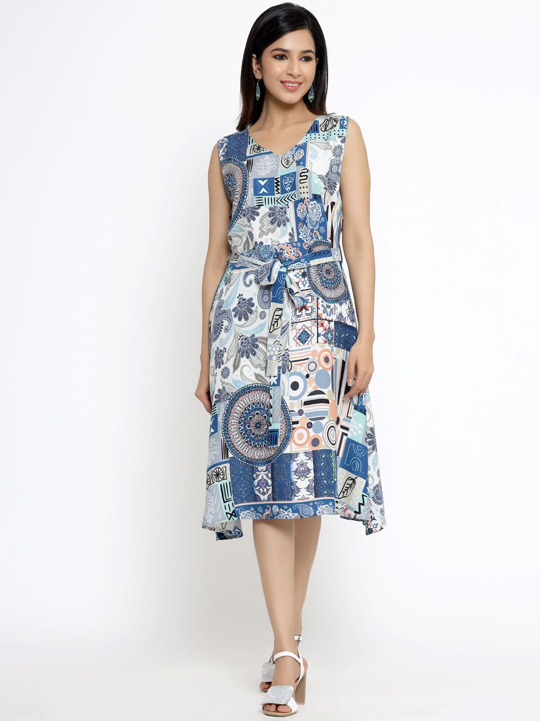 DIVYANK Women Multicoloured Printed A-Line Dress Price in India