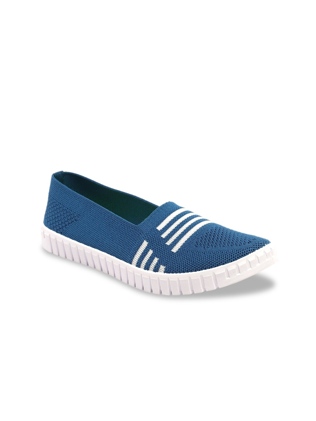 Champs Women Turquoise Blue Woven Design Slip-On Sneakers Price in India