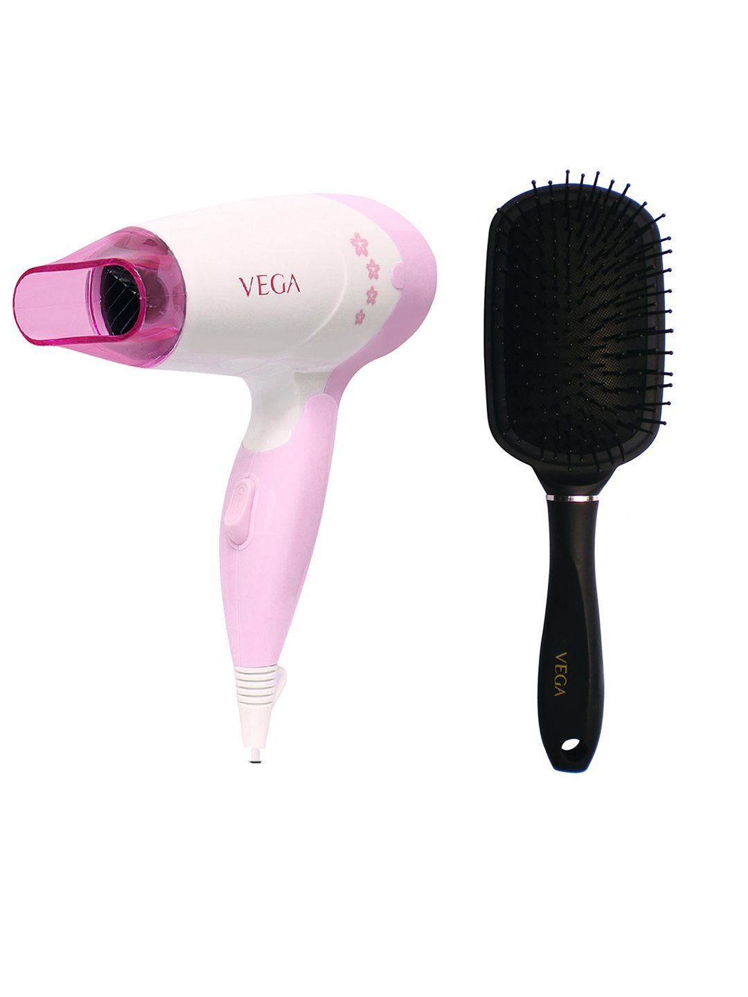 VEGA Unisex Insta Glam 1000 Hair Dryer & Premium Collection Paddle Hair Brush Price in India