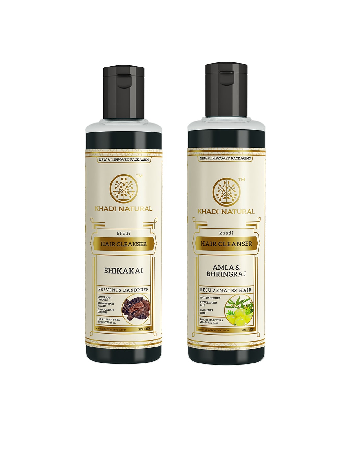 Khadi Natural Set of 2 Natural Hair Cleansers 210 ml each Price in India