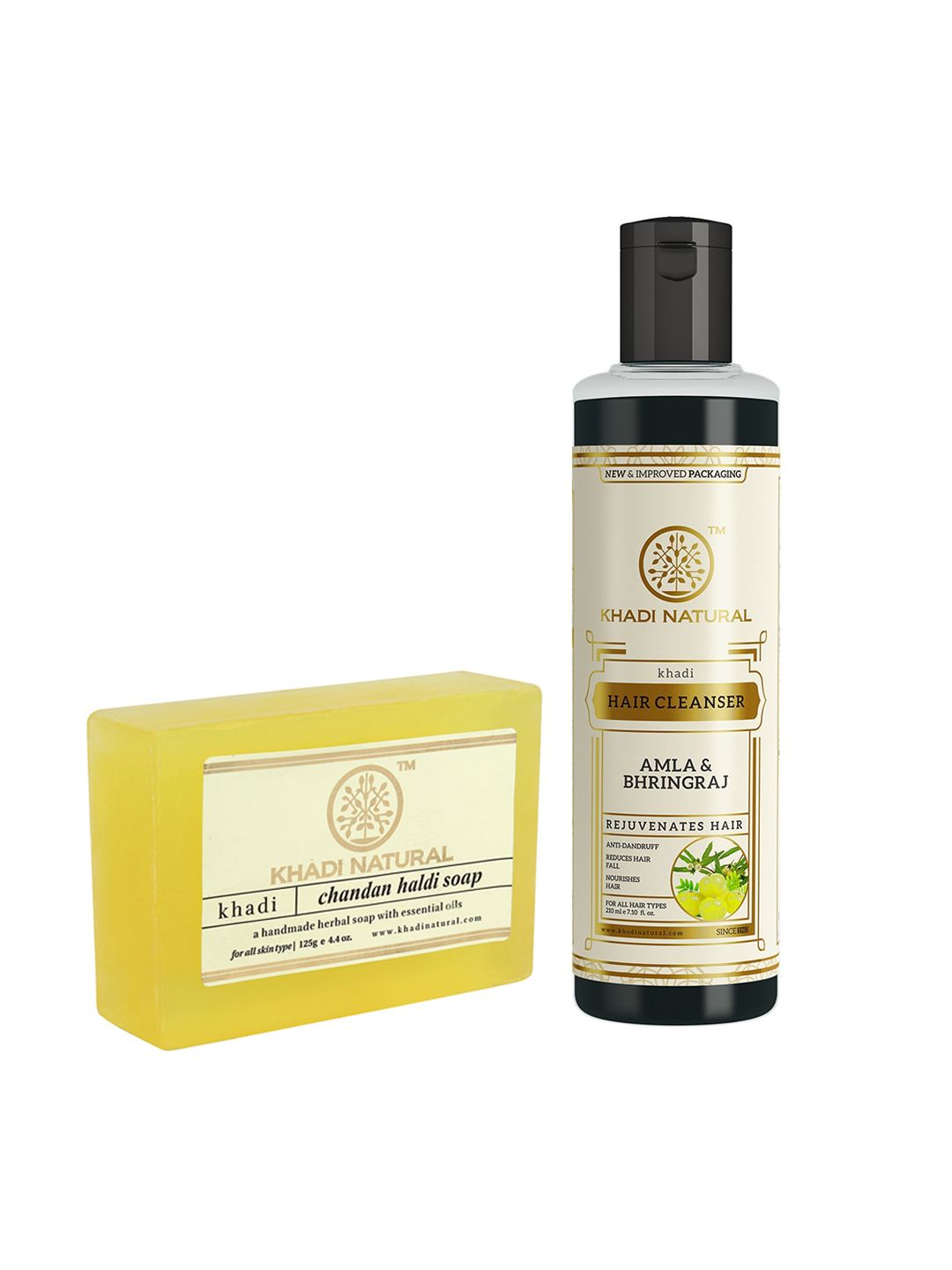 Khadi Natural Amla & Bhringraj Hair Cleanser & Chandan Haldi Soap Price in India