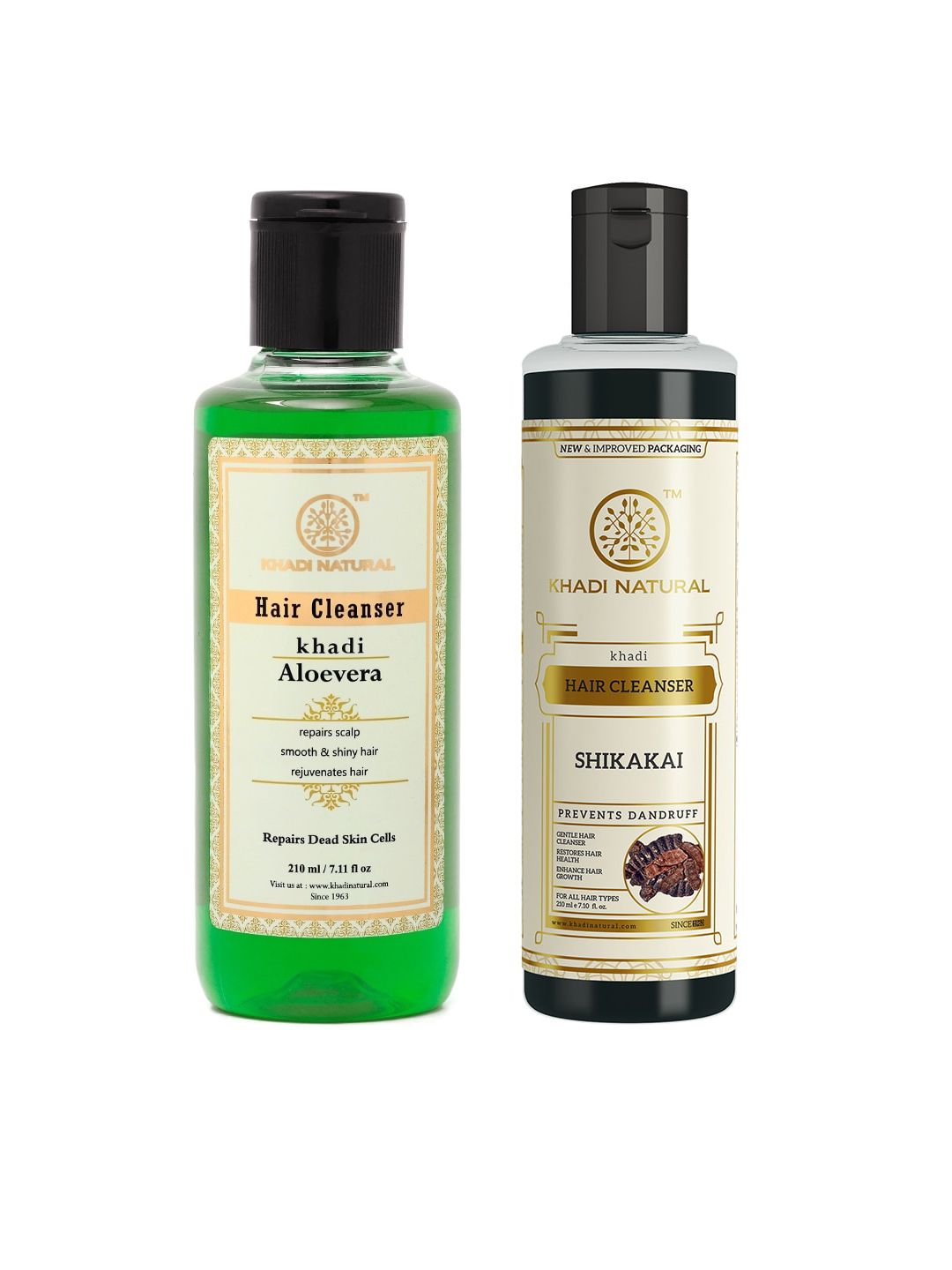 Khadi Natural Set of 2 Natural Hair Cleansers 210 ml each Price in India