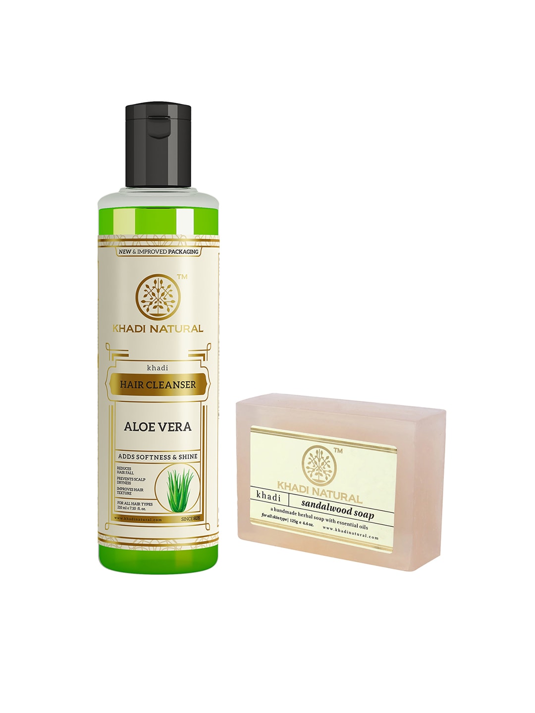 Khadi Natural Set Of Aloevera Hair Cleanser & Ayurvedic Sandalwood Soap Price in India