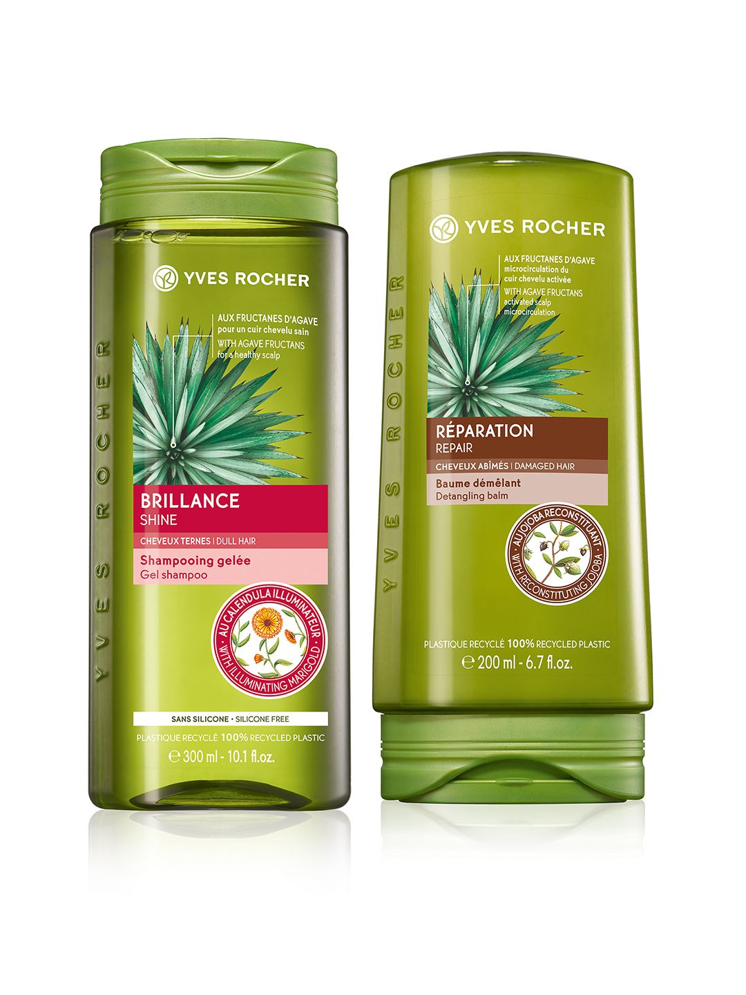 YVES ROCHER Set of Sustainable Brilliance Shine Gel Shampoo & Repair Detangling Balm Price in India