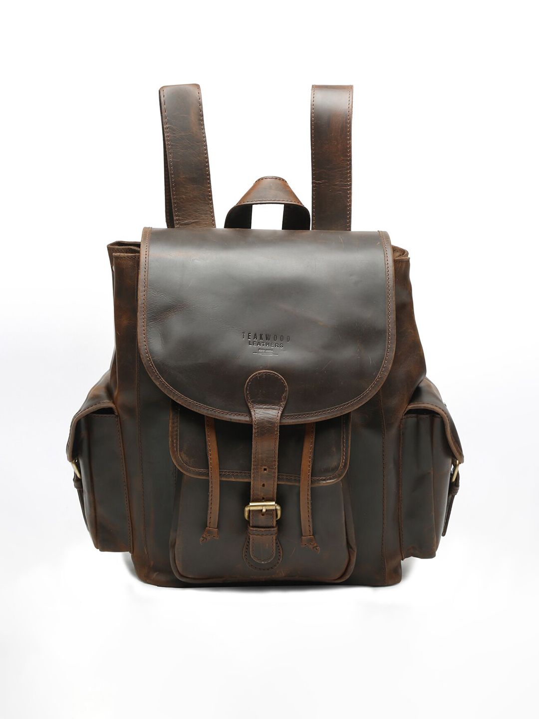 Teakwood Leathers Unisex Brown Backpack Price in India