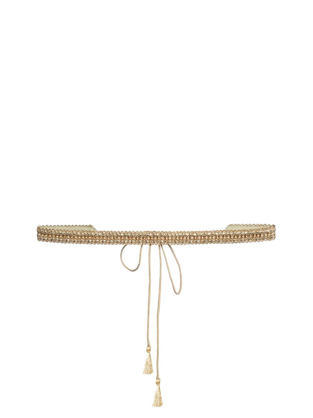 INDYA X PAYAL SINGHAL Women Gold-Toned Braided Gota Lace Belt Price in India