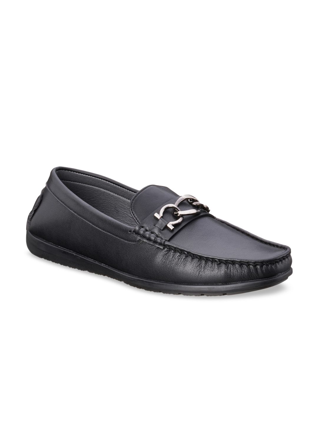 Duke Men Black PU Loafers