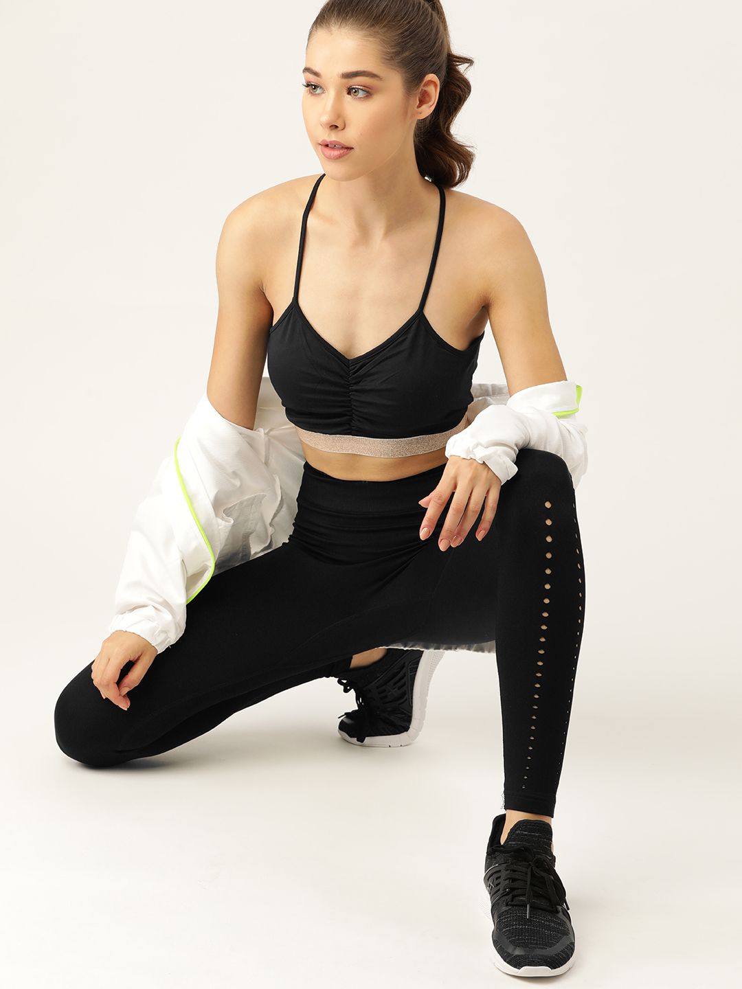 DressBerry Black Workout Bra - Lightly Padded Price in India