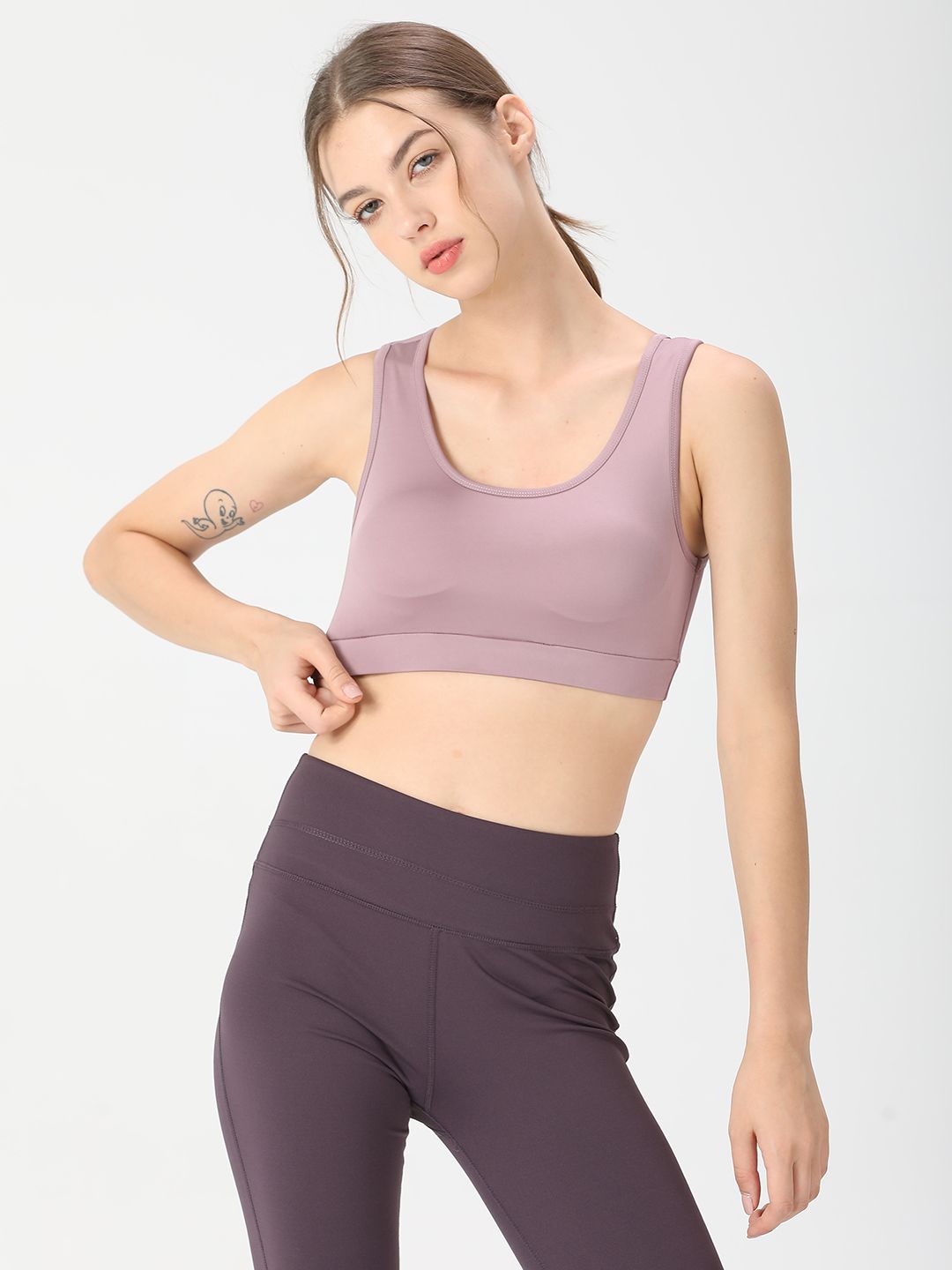 URBANIC Women Mauve Solid Non Padded Non Wired Workout Bra 39896 Price in India