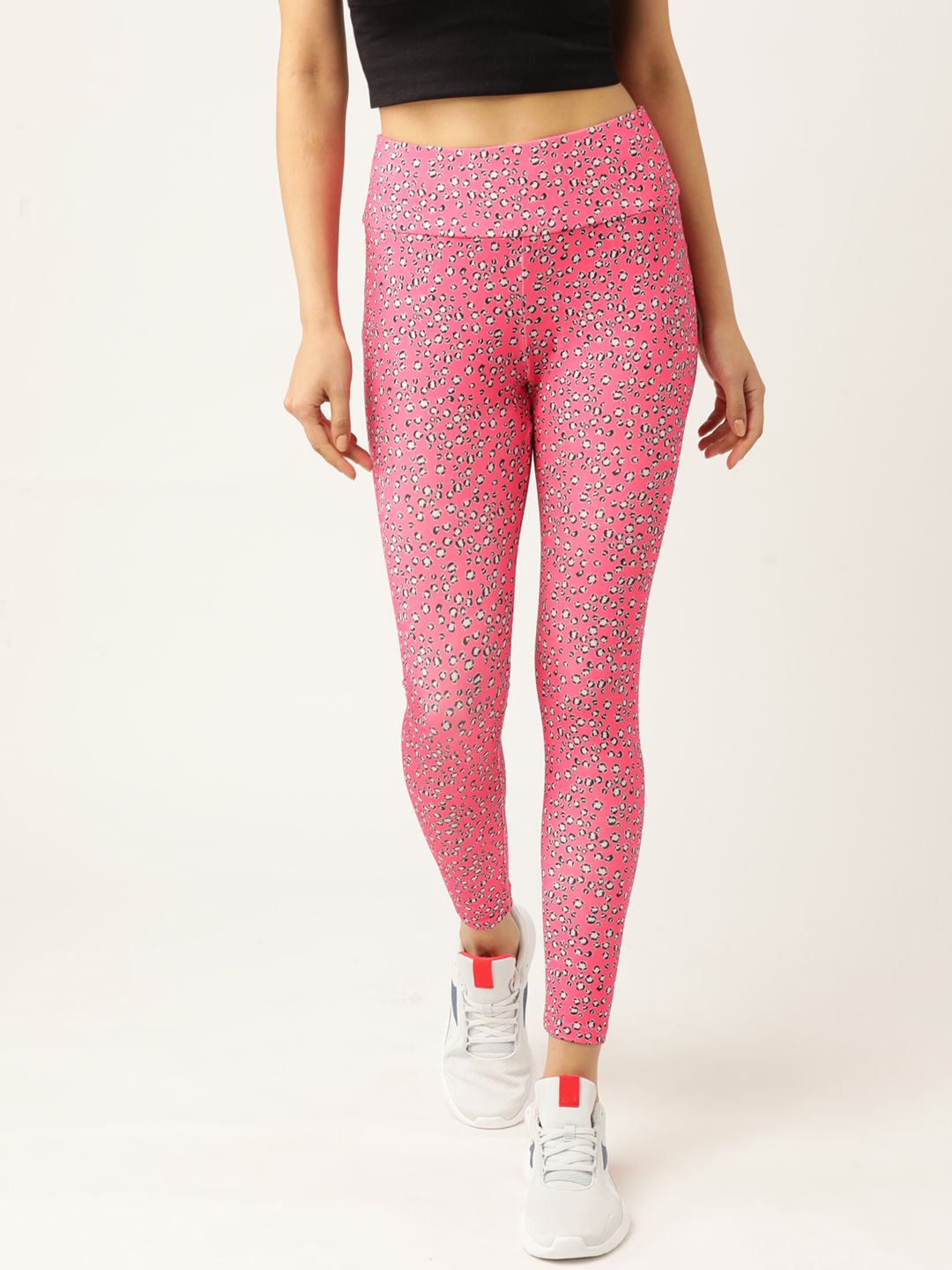 DressBerry Women Pink & Navy Printed Tights Price in India