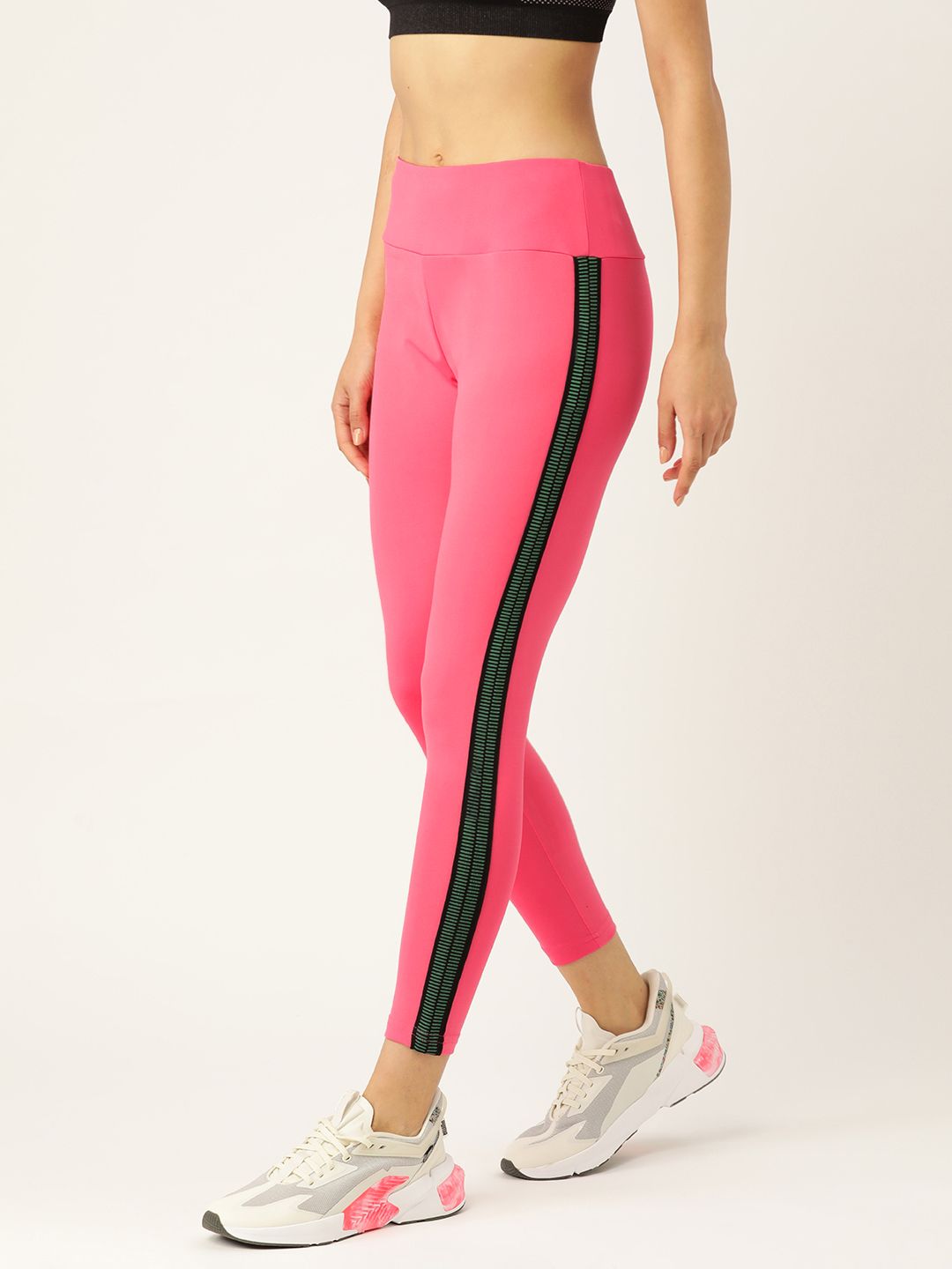 DressBerry Women Pink Solid Cropped Tights Price in India