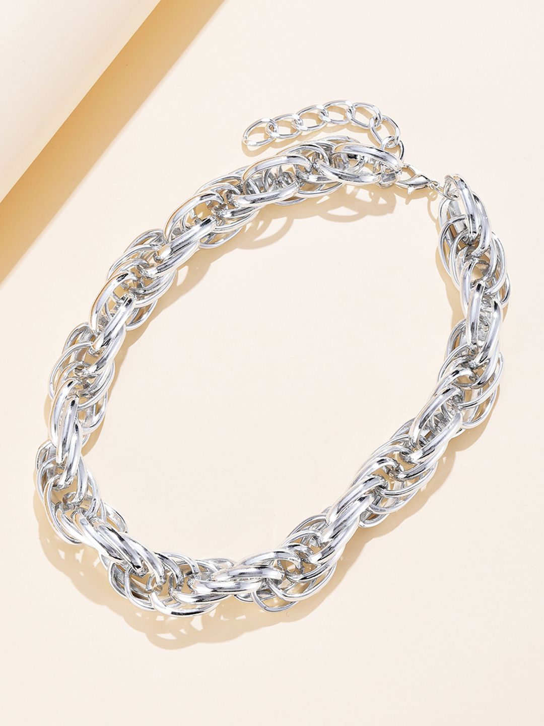 URBANIC Silver-Toned Link Necklace Price in India