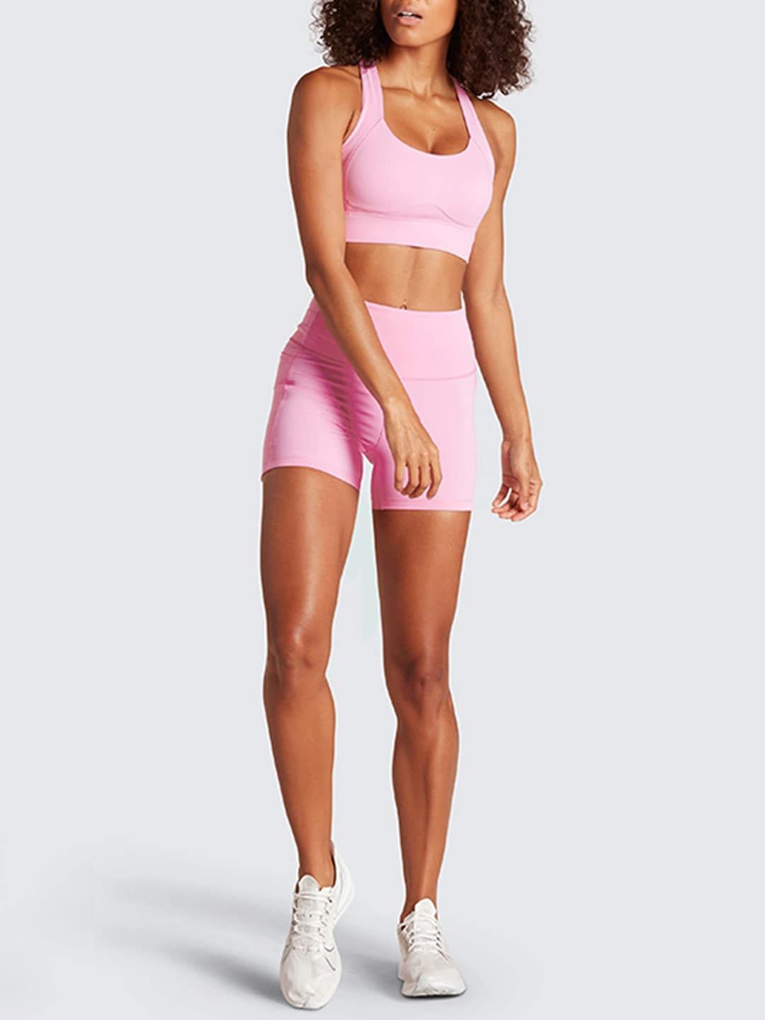 URBANIC Women Pink Solid Slim-Fit Cut-Out Detail Gym Track Suit Price in India