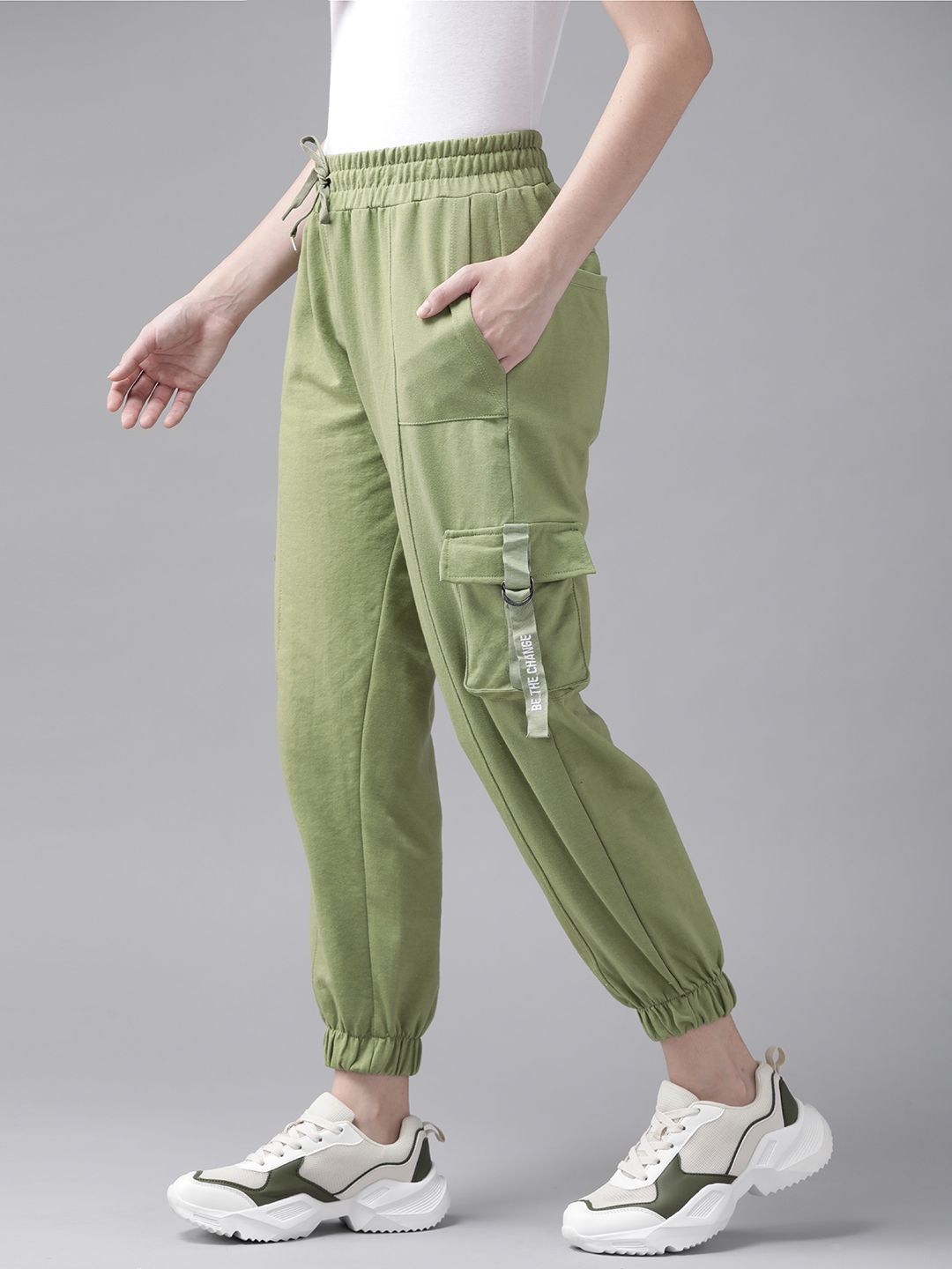 Roadster Women Green Solid Pleated Joggers Price in India