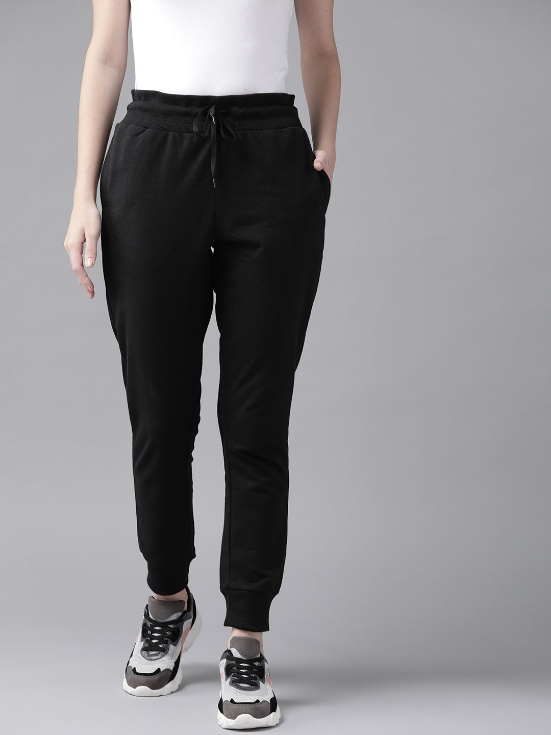 Roadster Women Black Solid Joggers Price in India