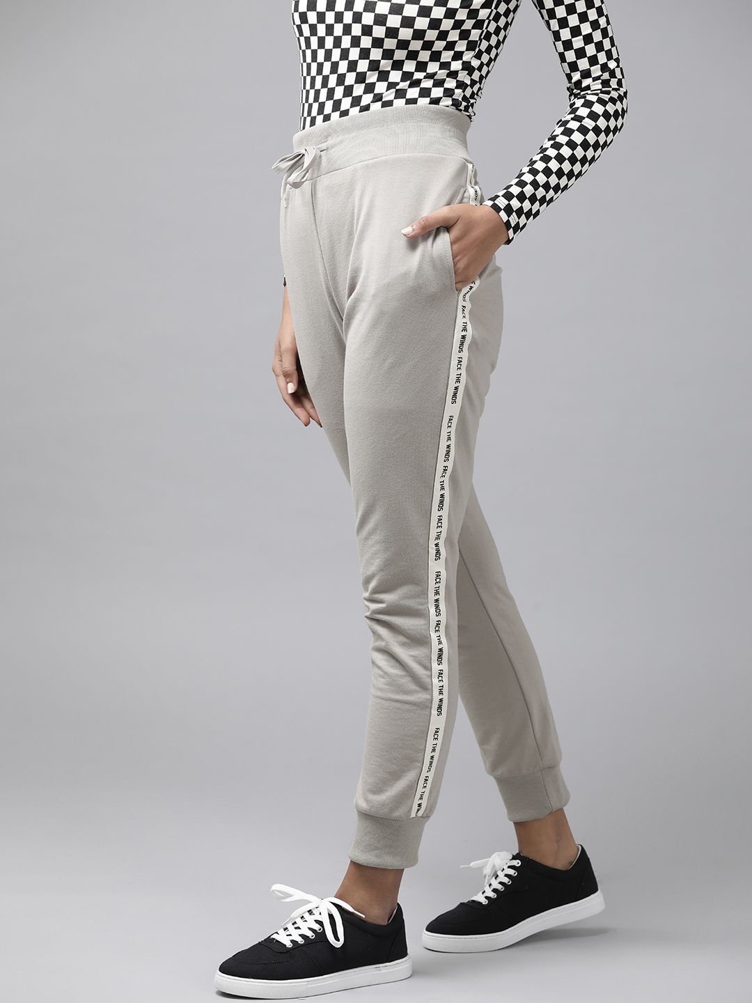 Roadster Women Grey High-Rise Joggers Trousers Price in India