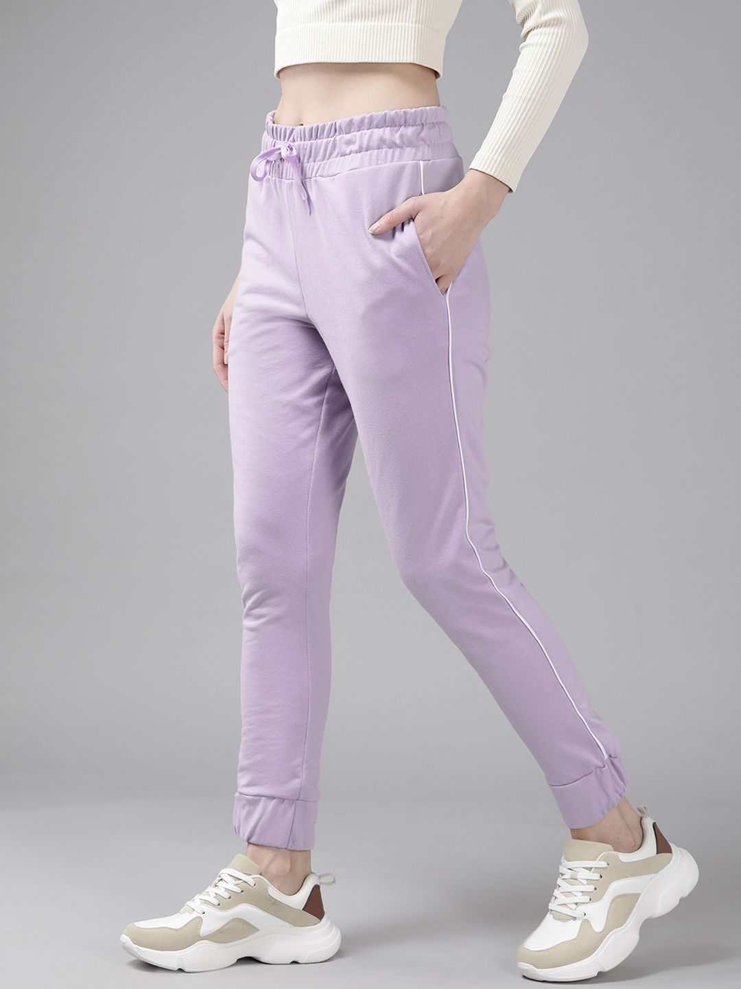 Roadster Women Lavender Pleated Joggers Price in India