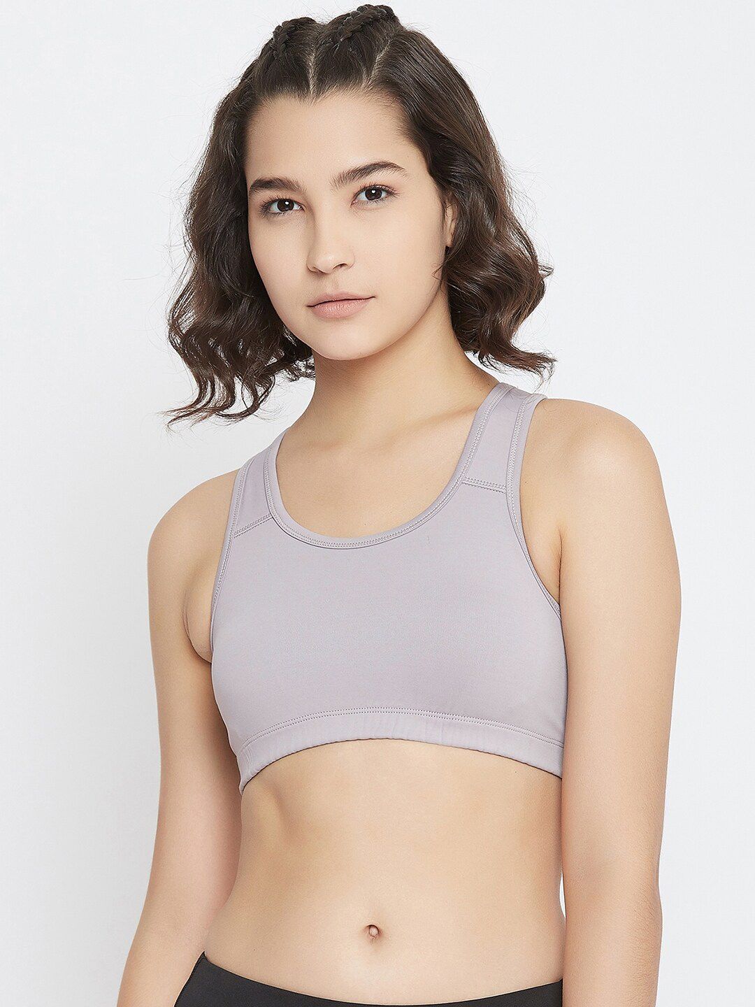 JUMP USA Women Grey Solid Non Wired Non Padded Sports Bra Price in India