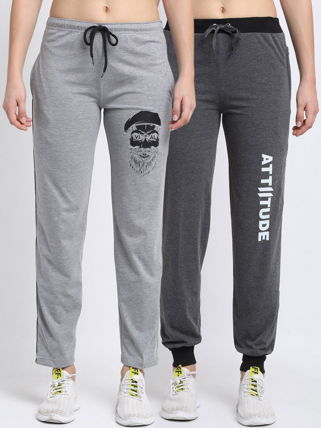 VIMAL JONNEY Women Pack of 2 Solid Track Pants Price in India