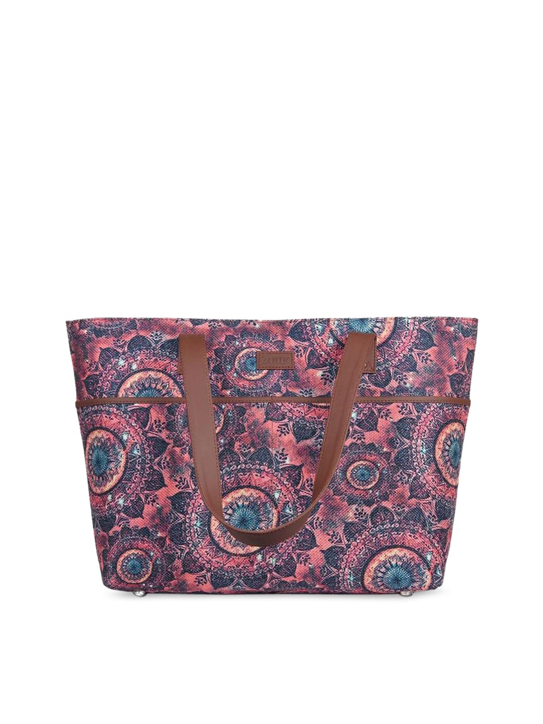 ZOUK Pink Ethnic Motifs Printed Shopper Tote Bag Price in India