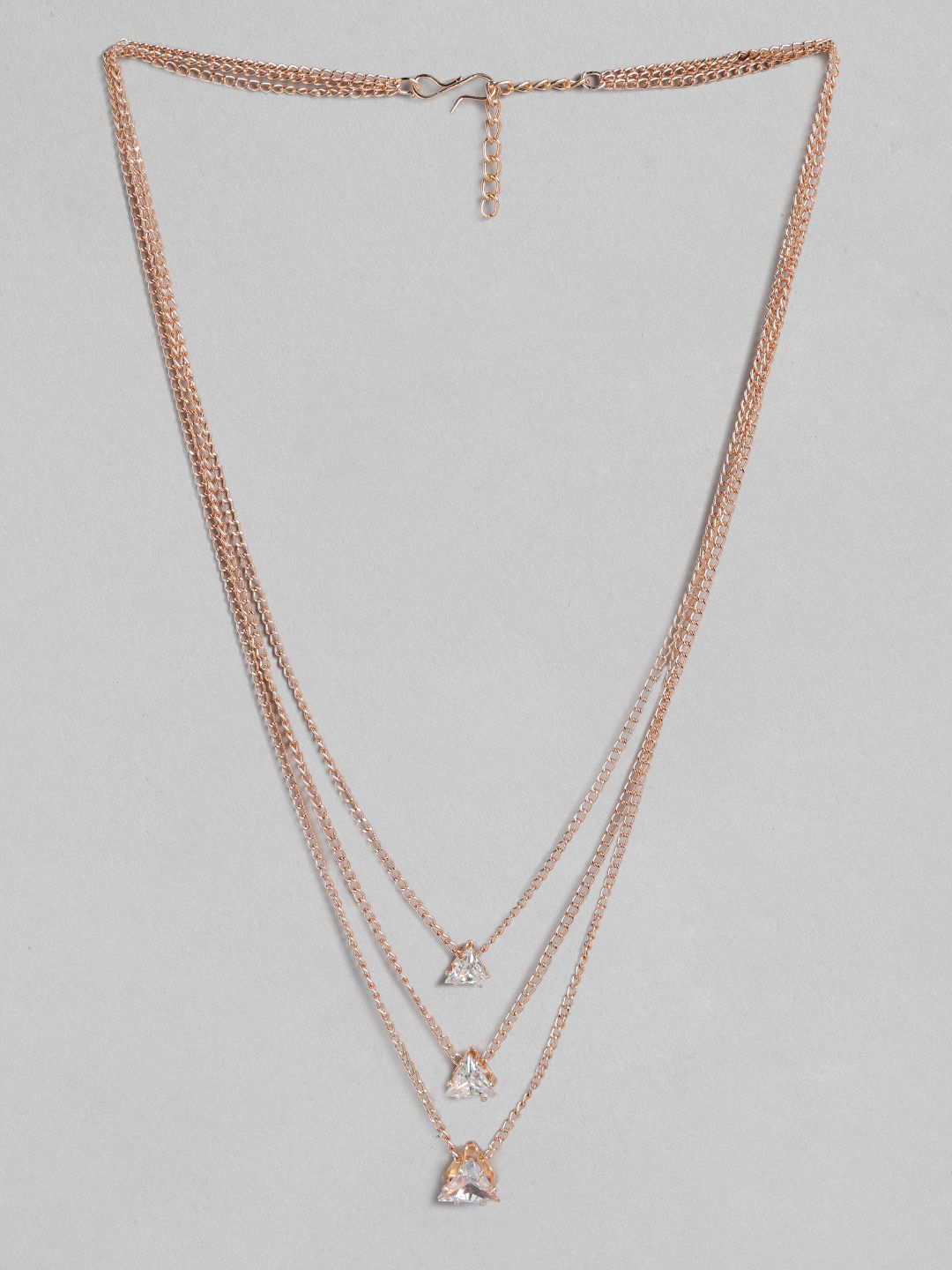 Kord Store Rose Gold-Plated Stone Studded Layered Necklace Price in India