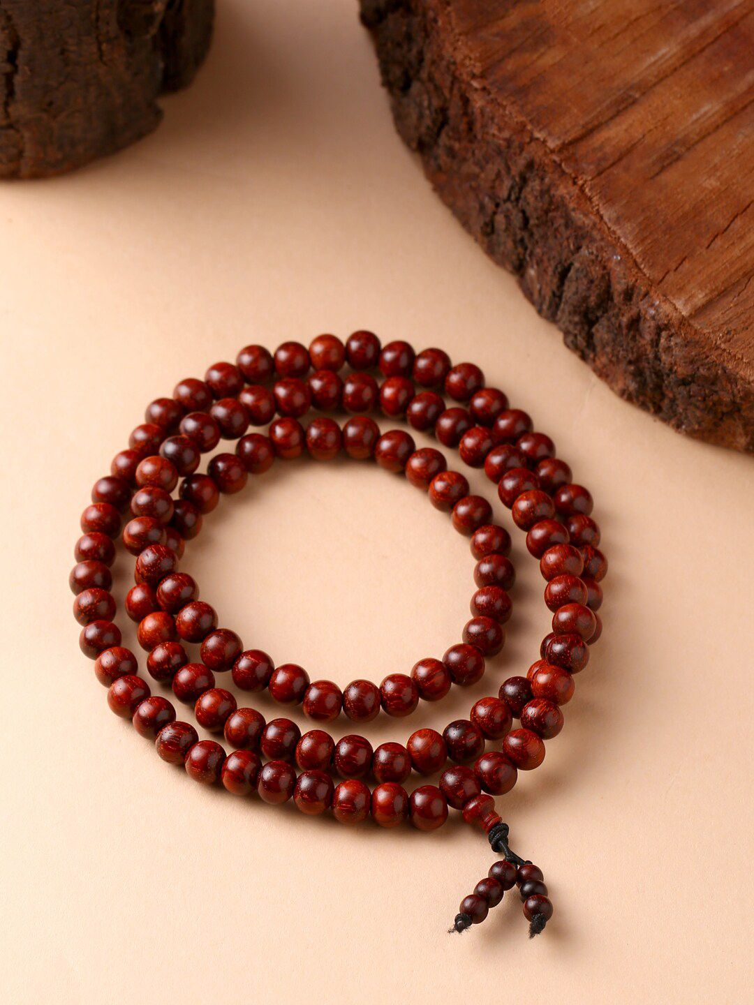 RDK Unisex Red Handcrafted 108+1Beads 6 MM Red Sandalwood Mala Chain Price in India