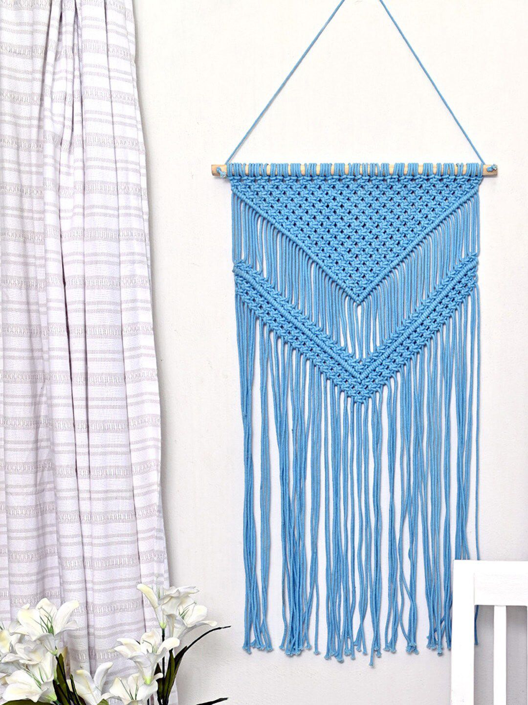 AVI Living Blue Crochet Pure Cotton Wall Hanging Price in India