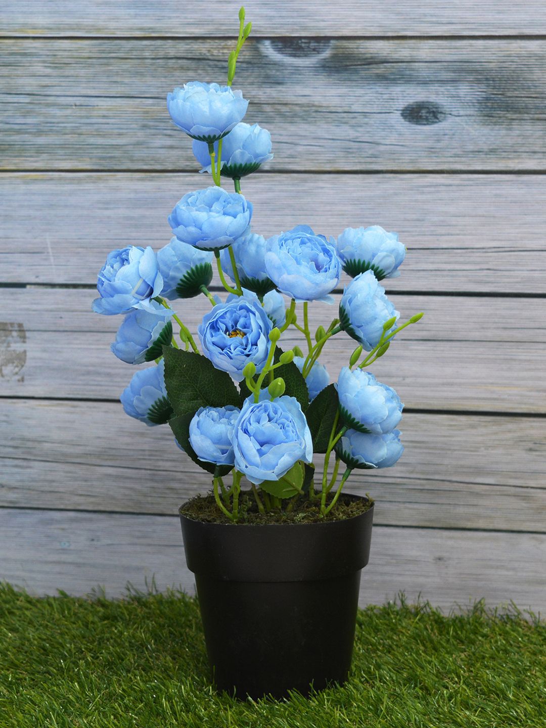 fancy mart Blue Bengal Rose Artificial Flower in Cone Pot Price in India
