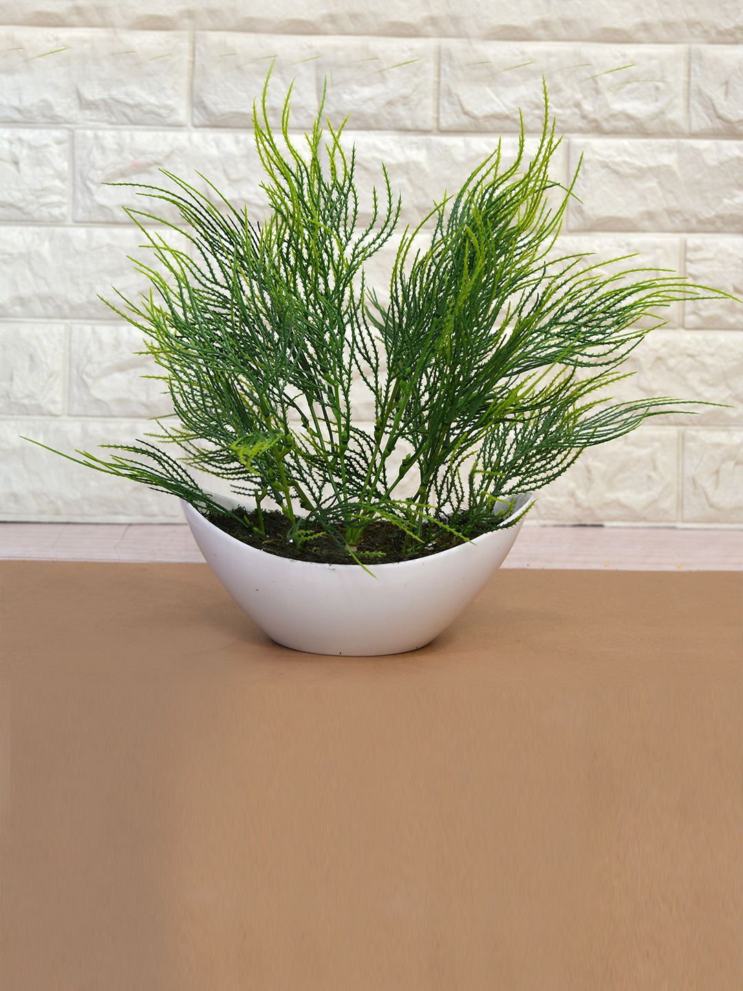 fancy mart Green Artificial Shrub Plant in Boat Pot Price in India