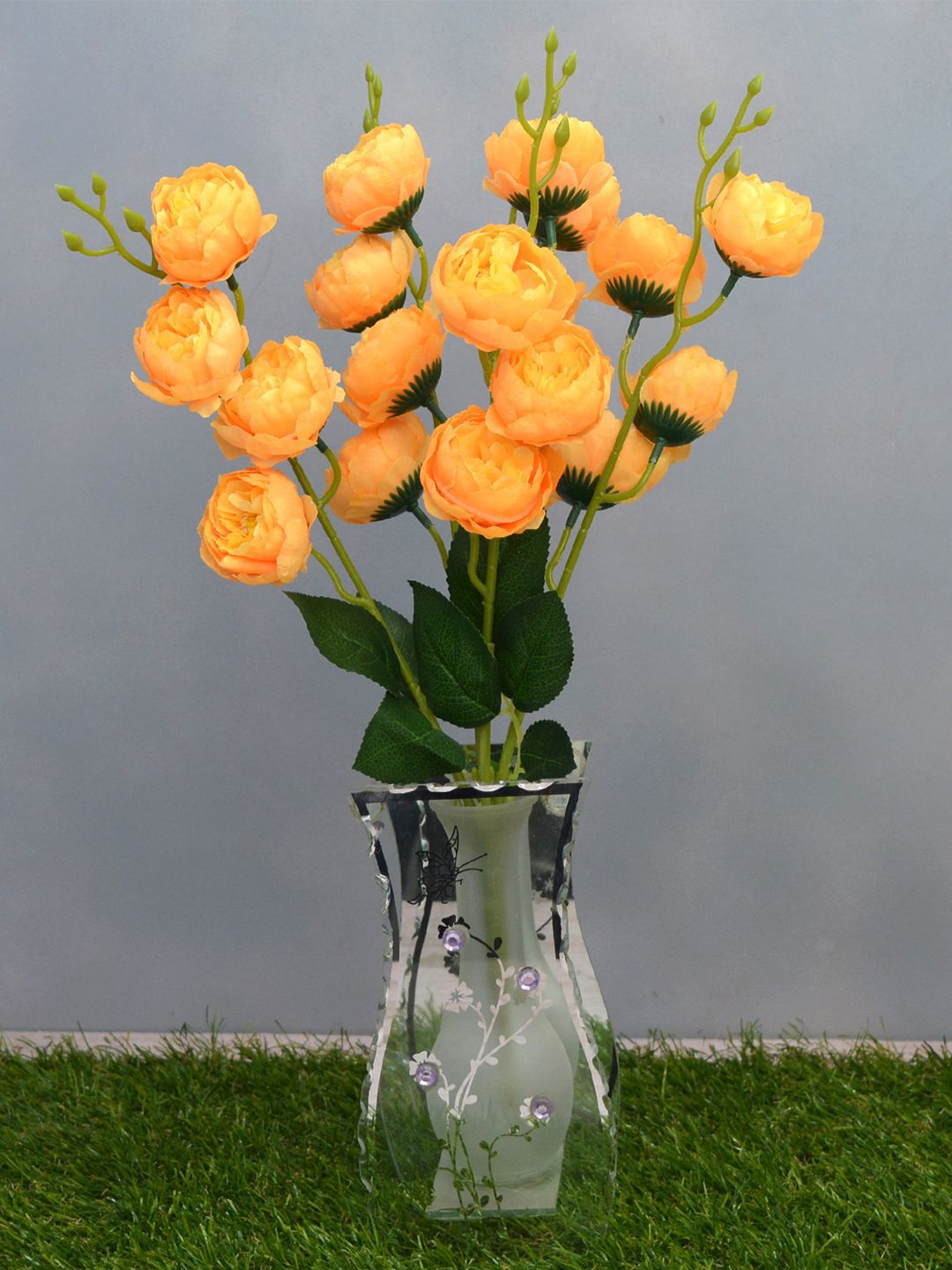 fancy mart Yellow Artificial Bengal Rose Bunch without Pot Price in India