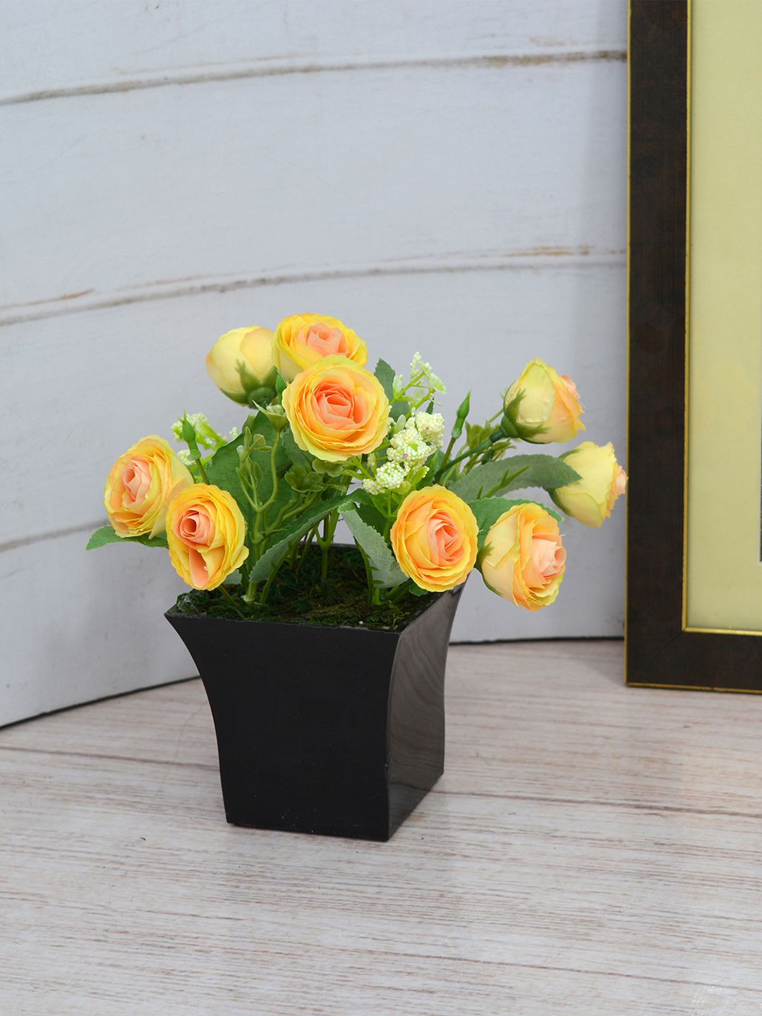 fancy mart Yellow Artificial Flower Persian Buttercap With Ruby pot Price in India