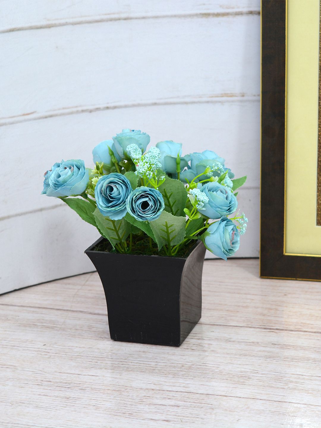 fancy mart Blue Artificial Flower Persian Buttercap With Ruby Pot Price in India