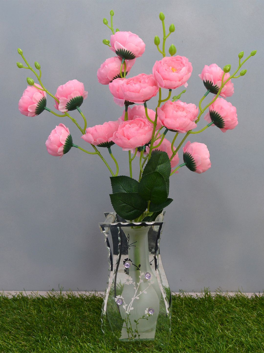 fancy mart Pink Artificial Flower Bengal Rose Bunch without Pot Price in India