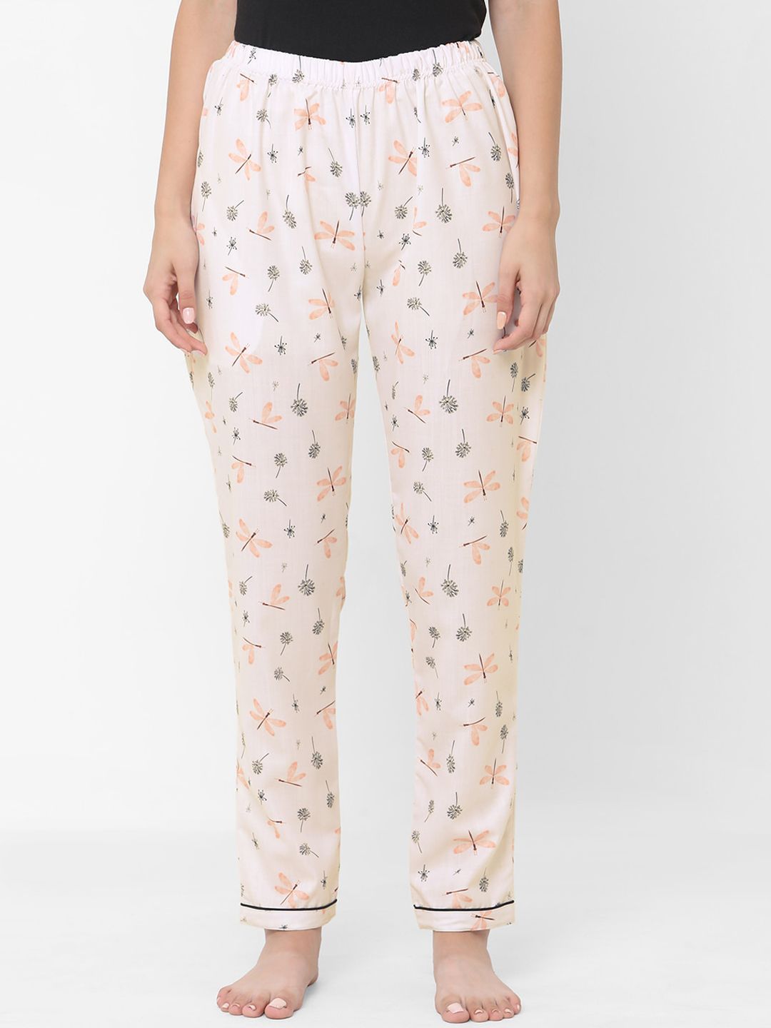 FashionRack Women Peach Printed Pajamas Price in India