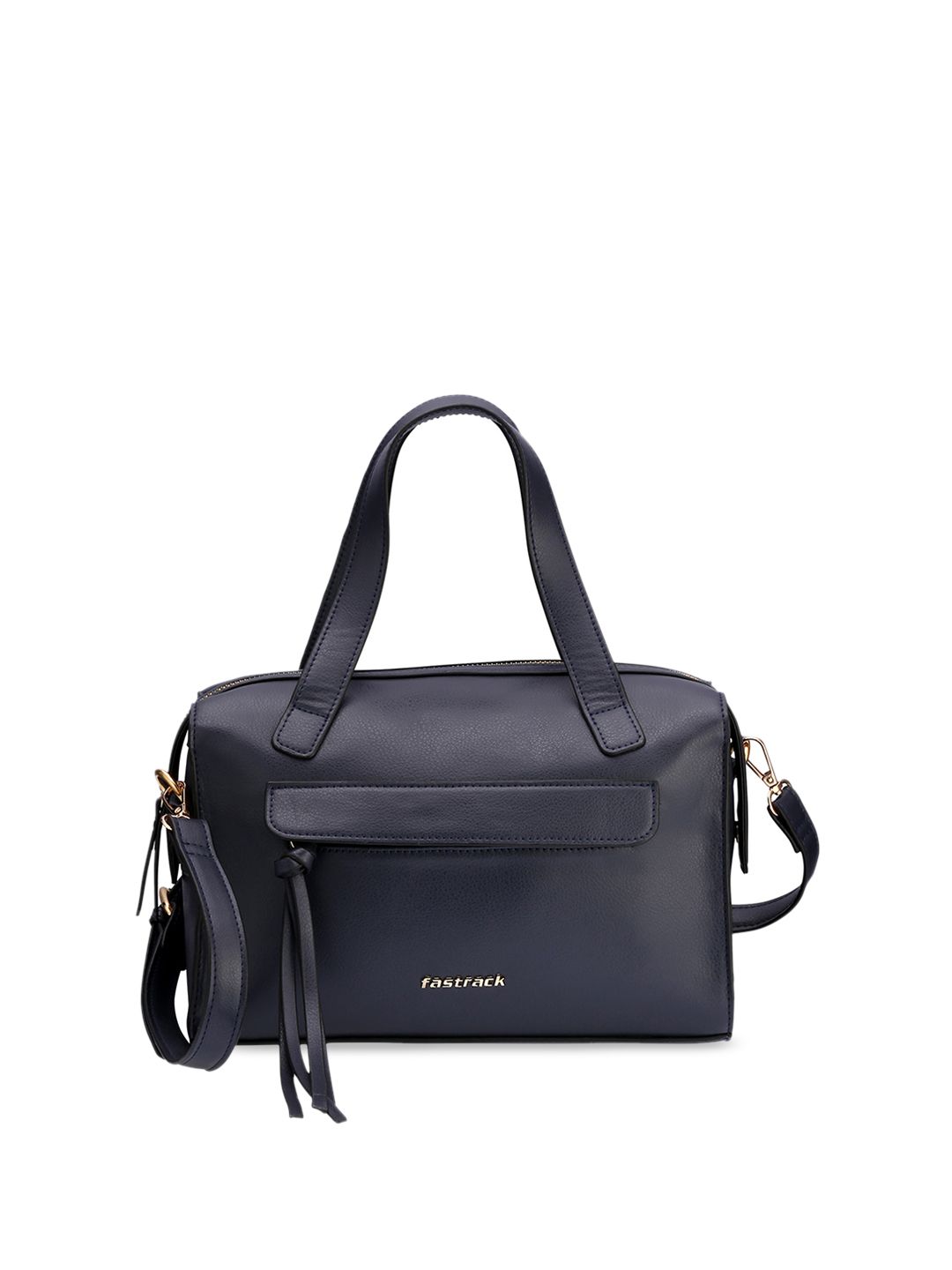 Fastrack Navy Blue PU Shopper Shoulder Bag with Tasselled Price in India