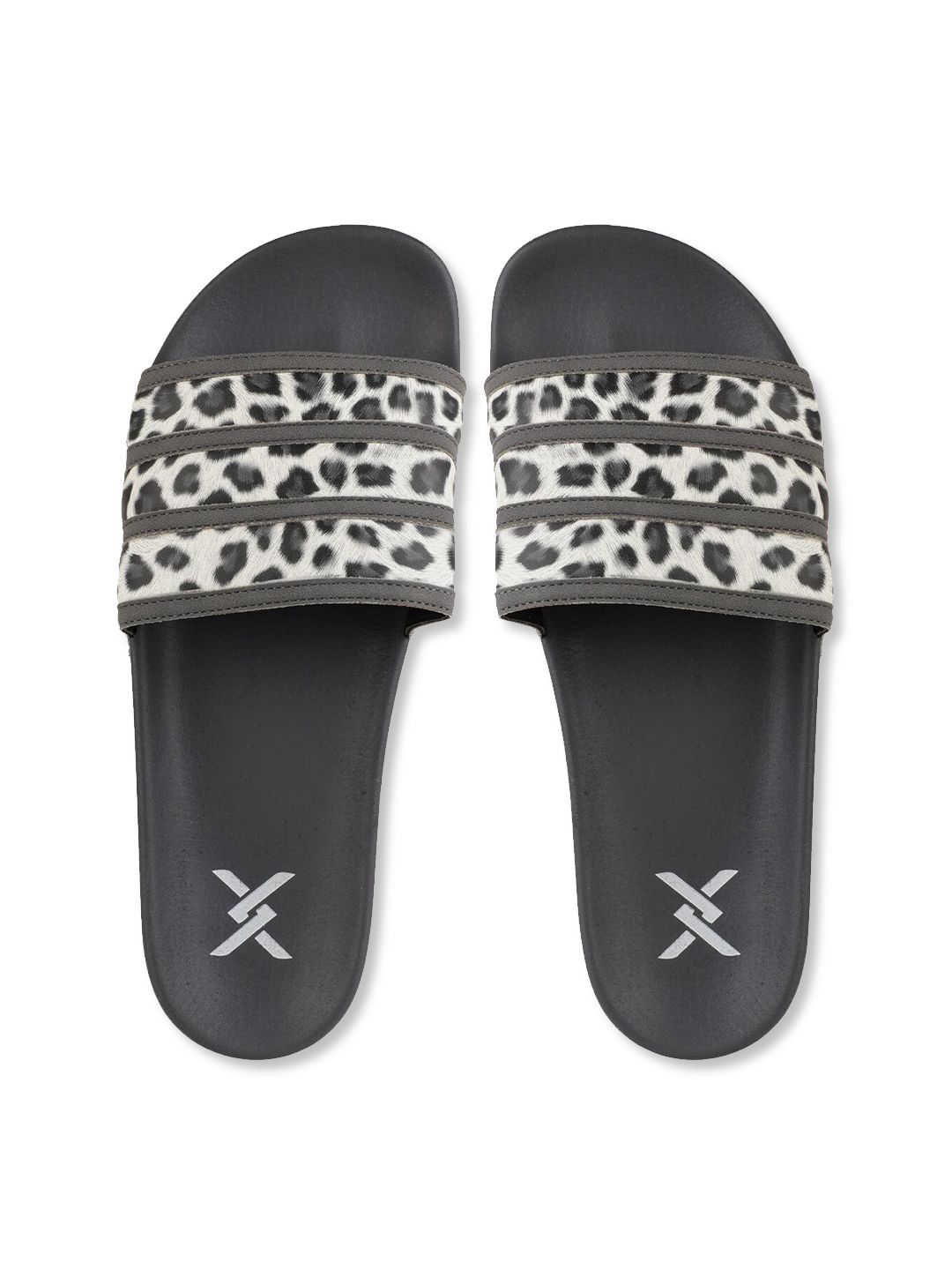 Carlton London sports Women Grey & White Rubber Sliders Price in India